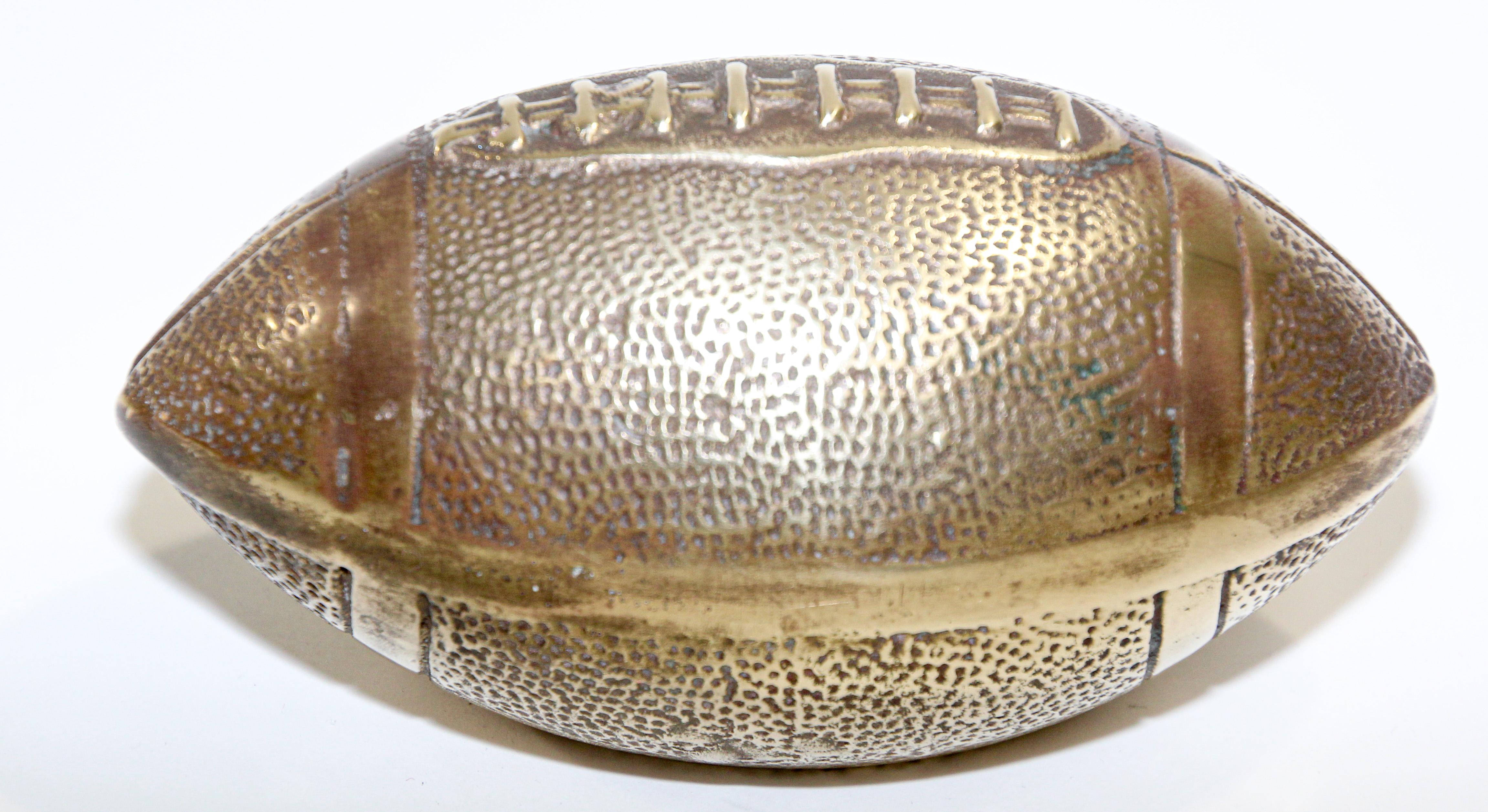 Vintage Brass Football Paperweight 2