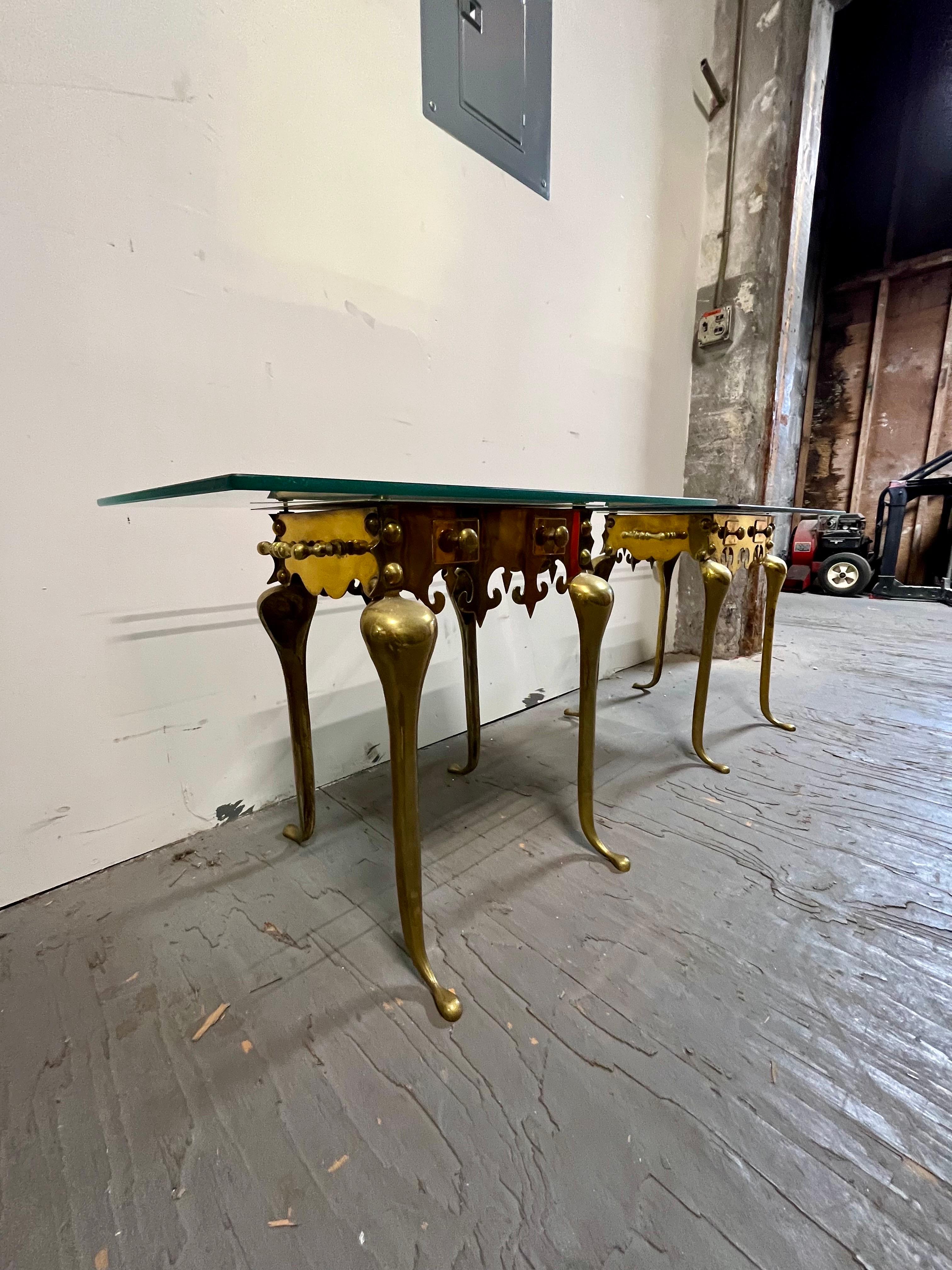 Vintage Brass Footman Trivet Side Tables For Sale 1