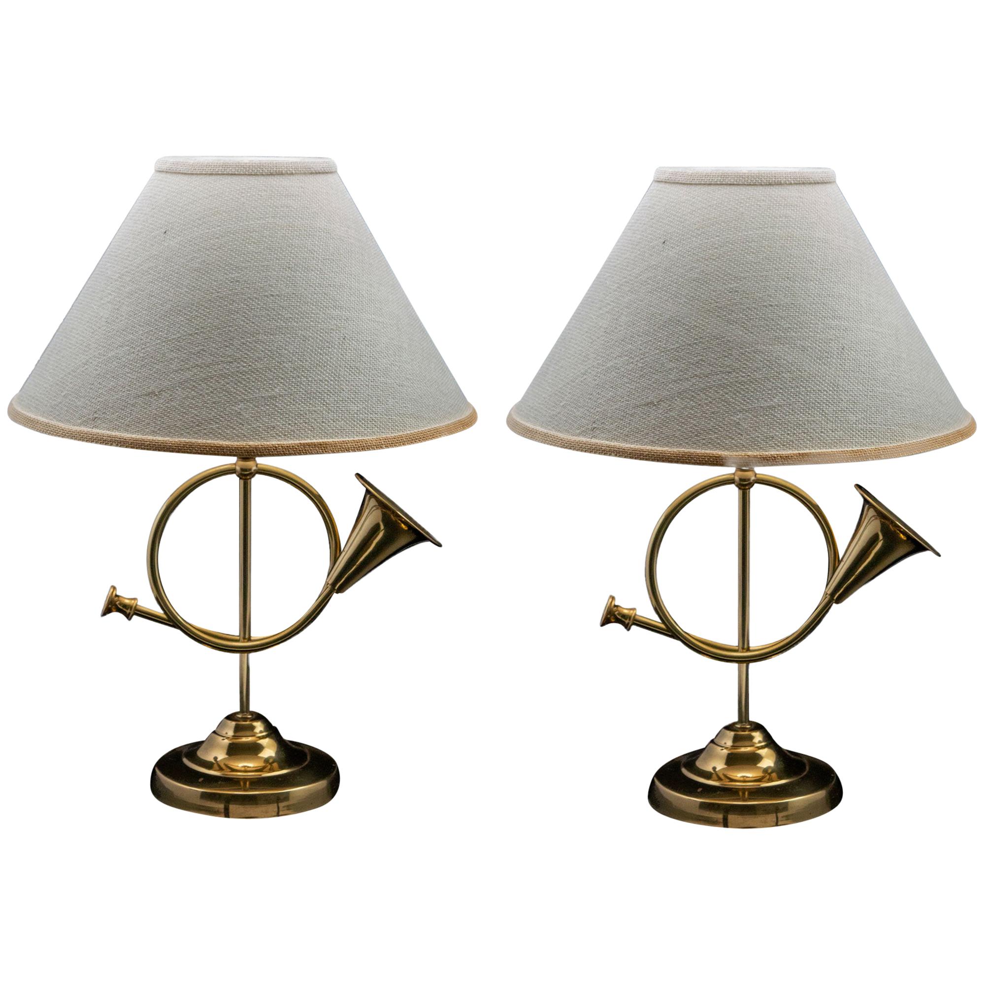 Vintage Brass Fox Hunting Horn Lamps at 1stDibs  vintage fox lamp, fox  hunt lamp, fox hunting lamp
