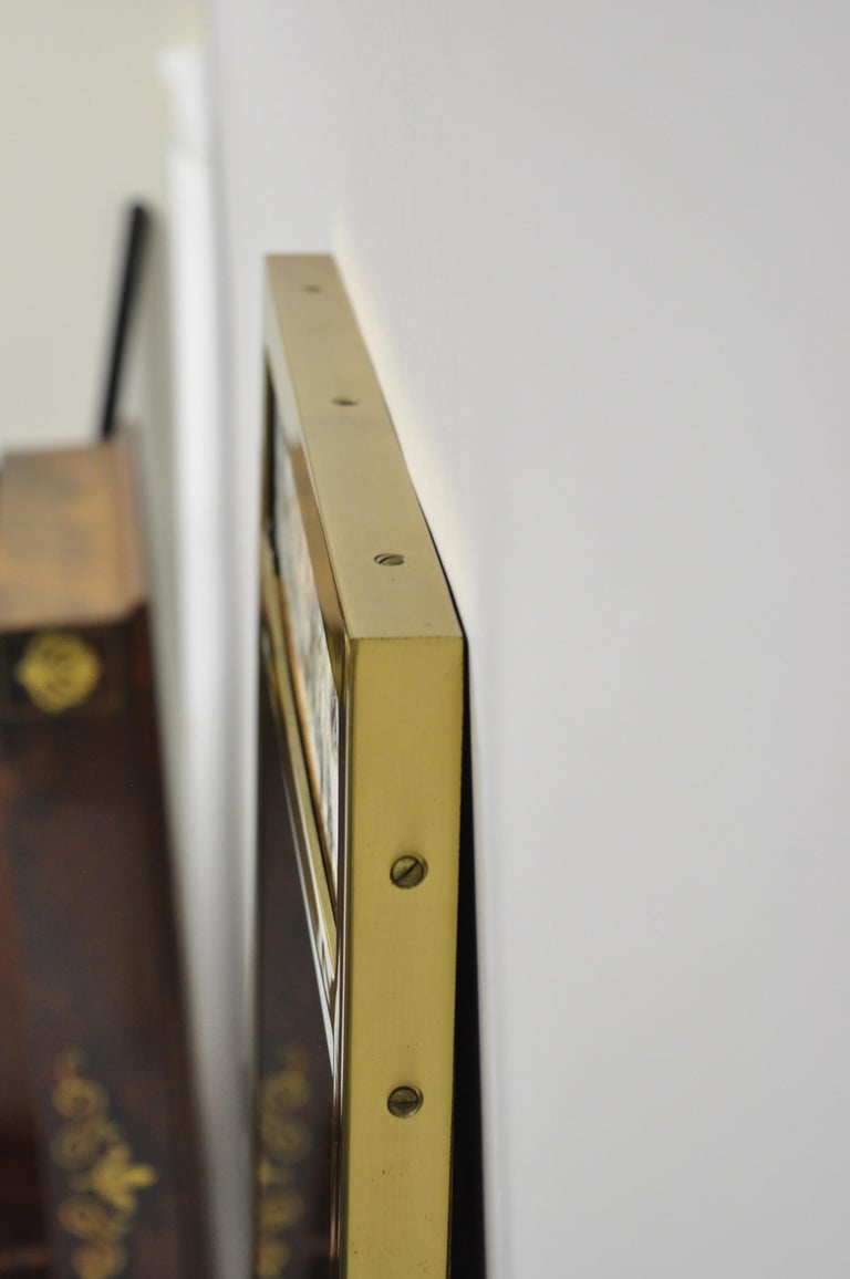 Vintage Brass Frame Marble Inlaid Tall Narrow Mirror JL Metz, Tomlinson ...