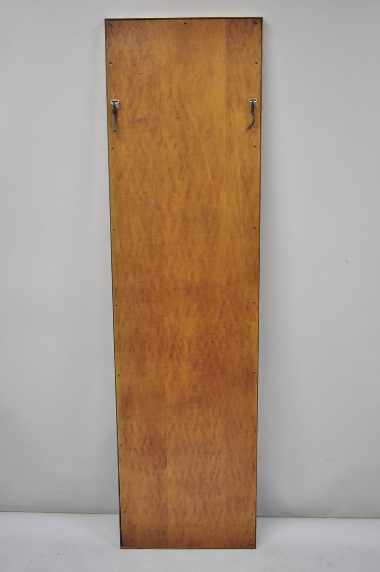 Vintage Brass Frame Marble Inlaid Tall Narrow Mirror JL Metz, Tomlinson ...