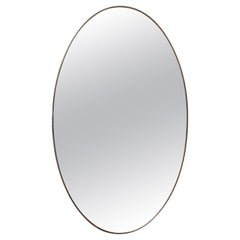 Vintage Brass Framed Wall Mirror, Italy, 1950s