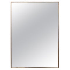 Vintage Brass Framed Wall Mirror, Italy, 1950s