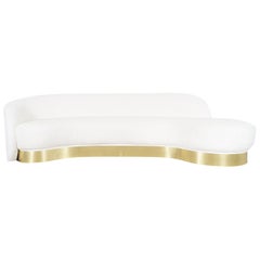 Vintage Brass "Freeform" Sofa by Vladimir Kagan