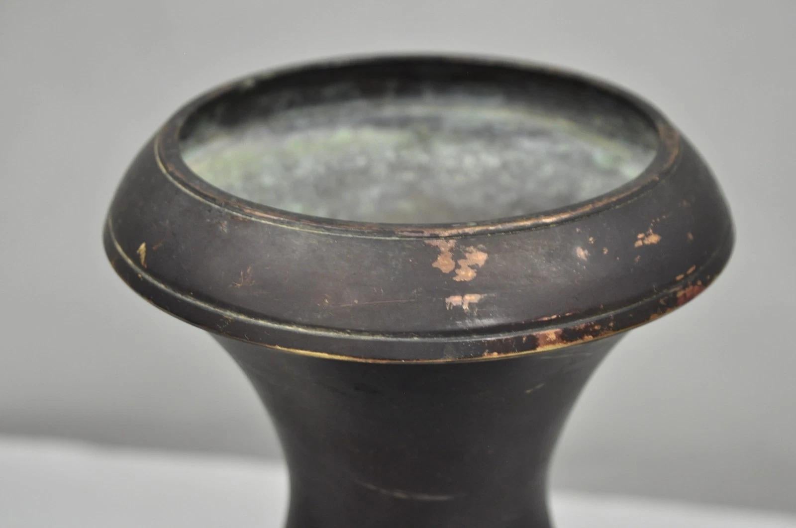 Unknown Vintage Brass French Classical Style Small Table Top Urn Form Flower Vase For Sale