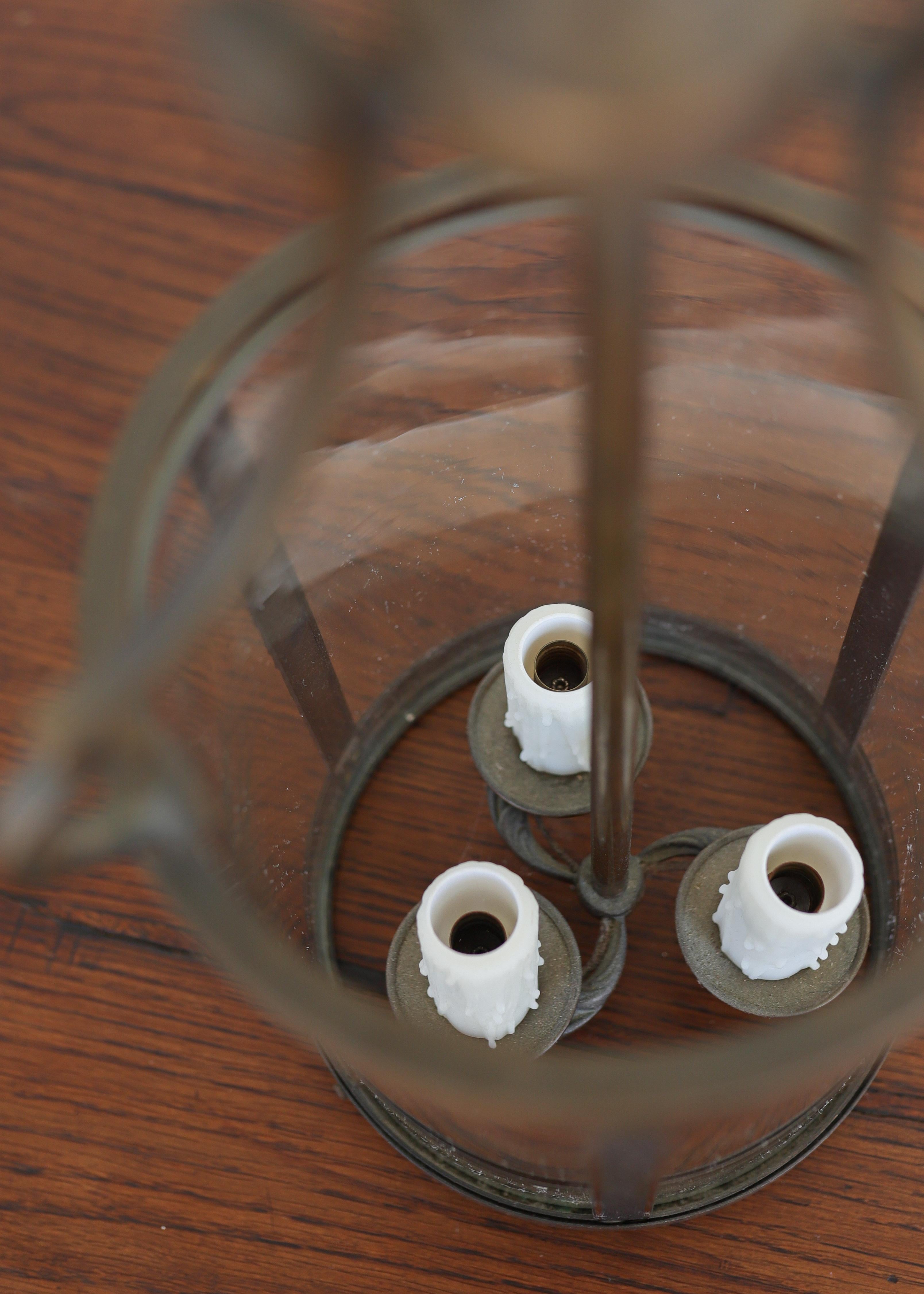 Vintage Messing Französisch Laterne, neu verkabelt (20. Jahrhundert) im Angebot