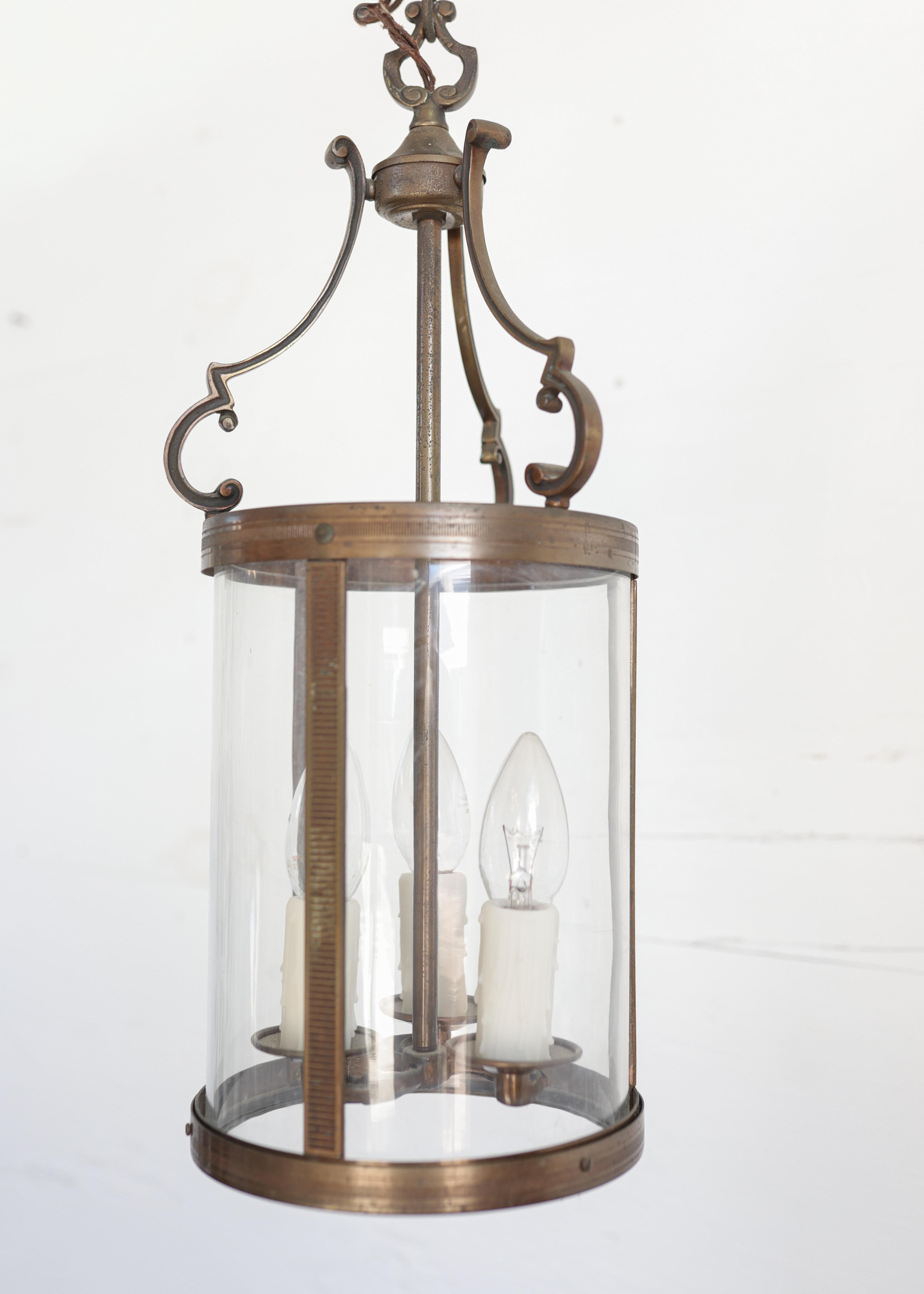 Vintage Messing Französisch Laterne, neu verkabelt im Angebot 5