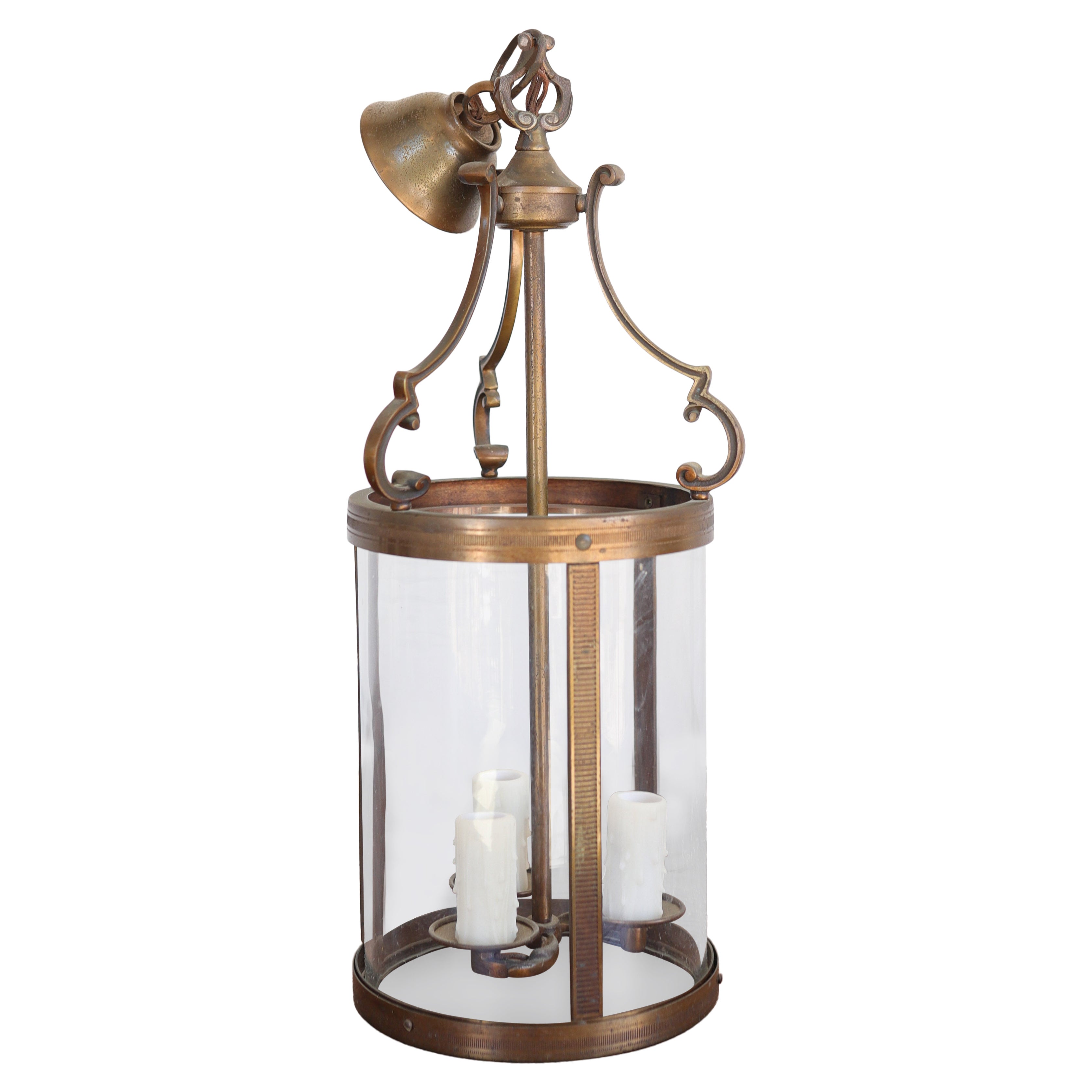 Vintage Messing Französisch Laterne, neu verkabelt im Angebot