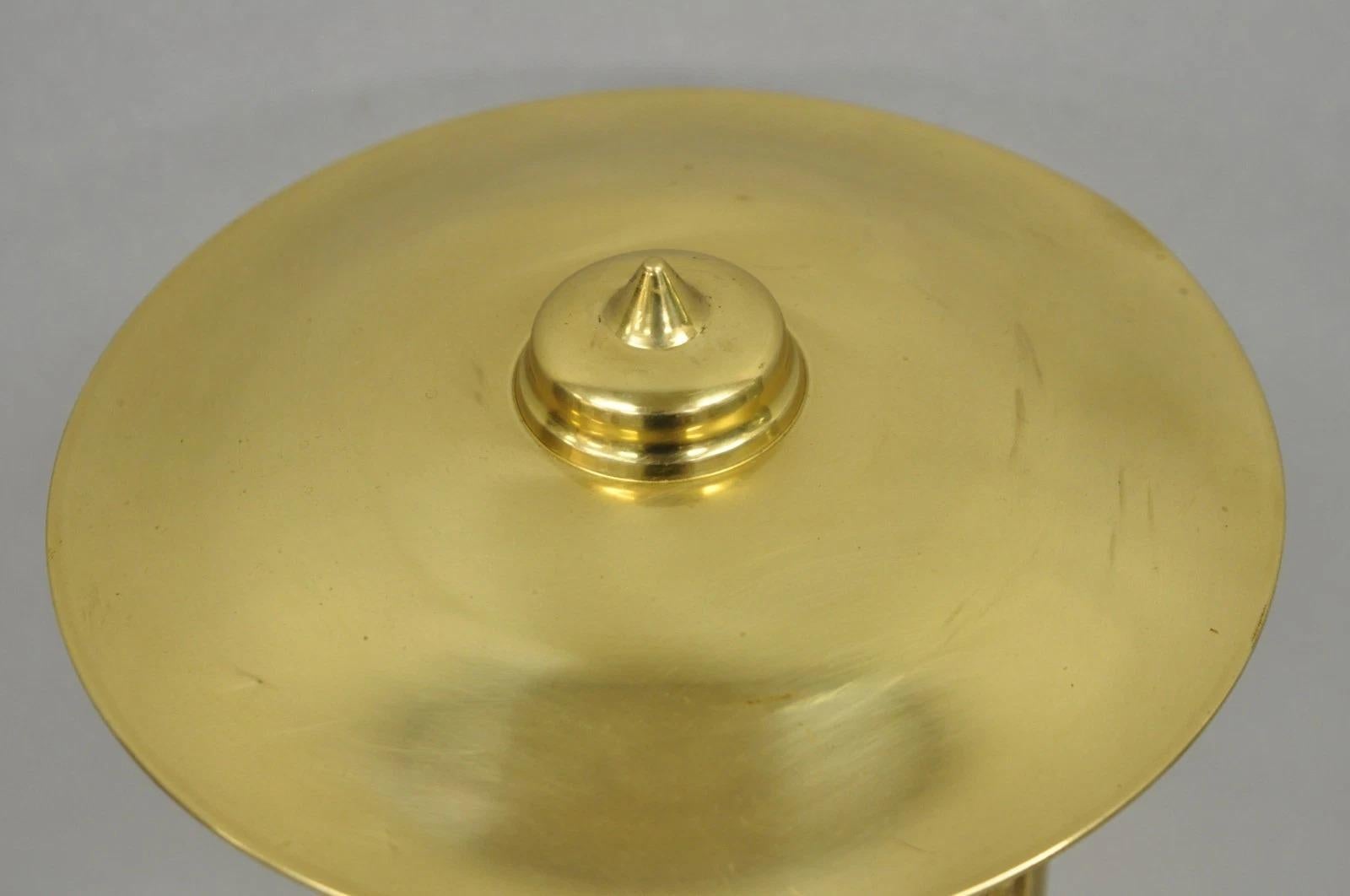 Unknown Vintage Brass Fretwork Japanese Lantern Small Chinoiserie Oriental Table Lamp For Sale