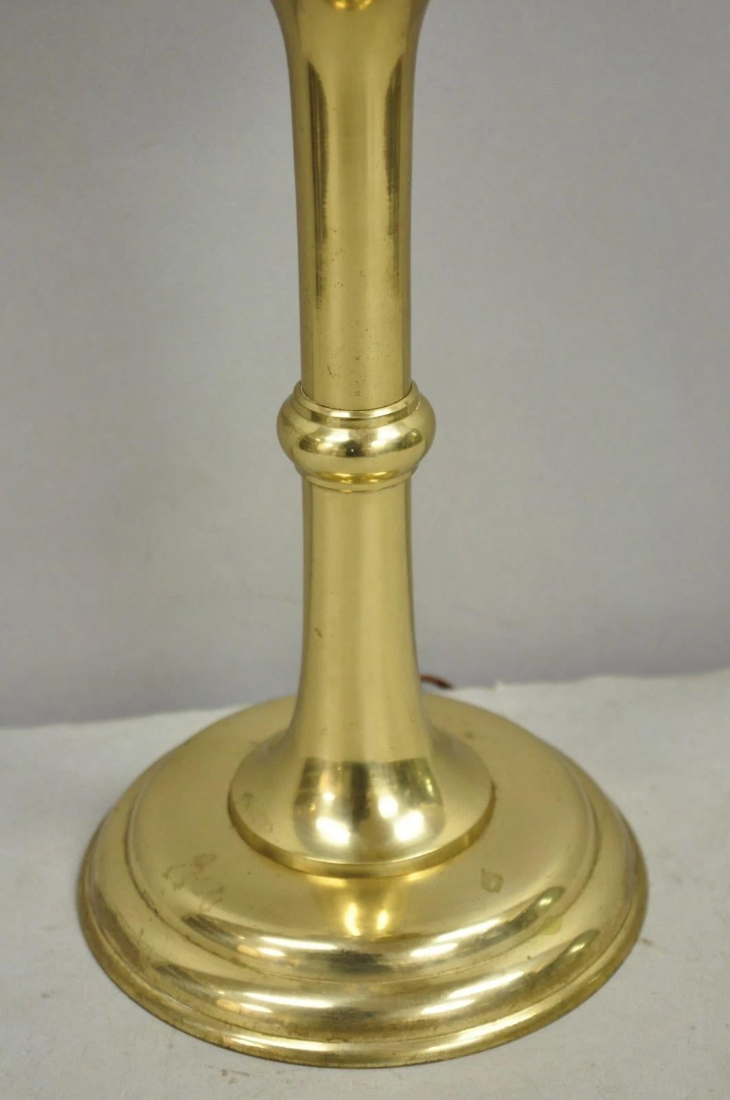 20th Century Vintage Brass Fretwork Japanese Lantern Small Chinoiserie Oriental Table Lamp For Sale