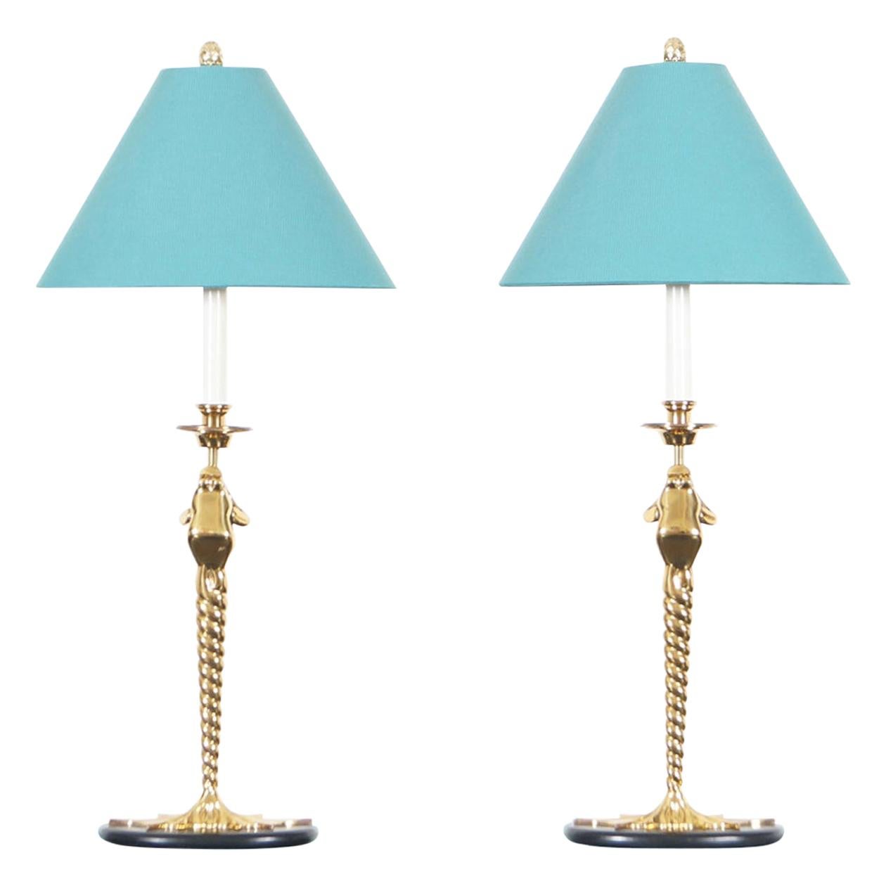 Stately Vintage Chapman Desk or Table Lamp w/Statuesque Solid Brass