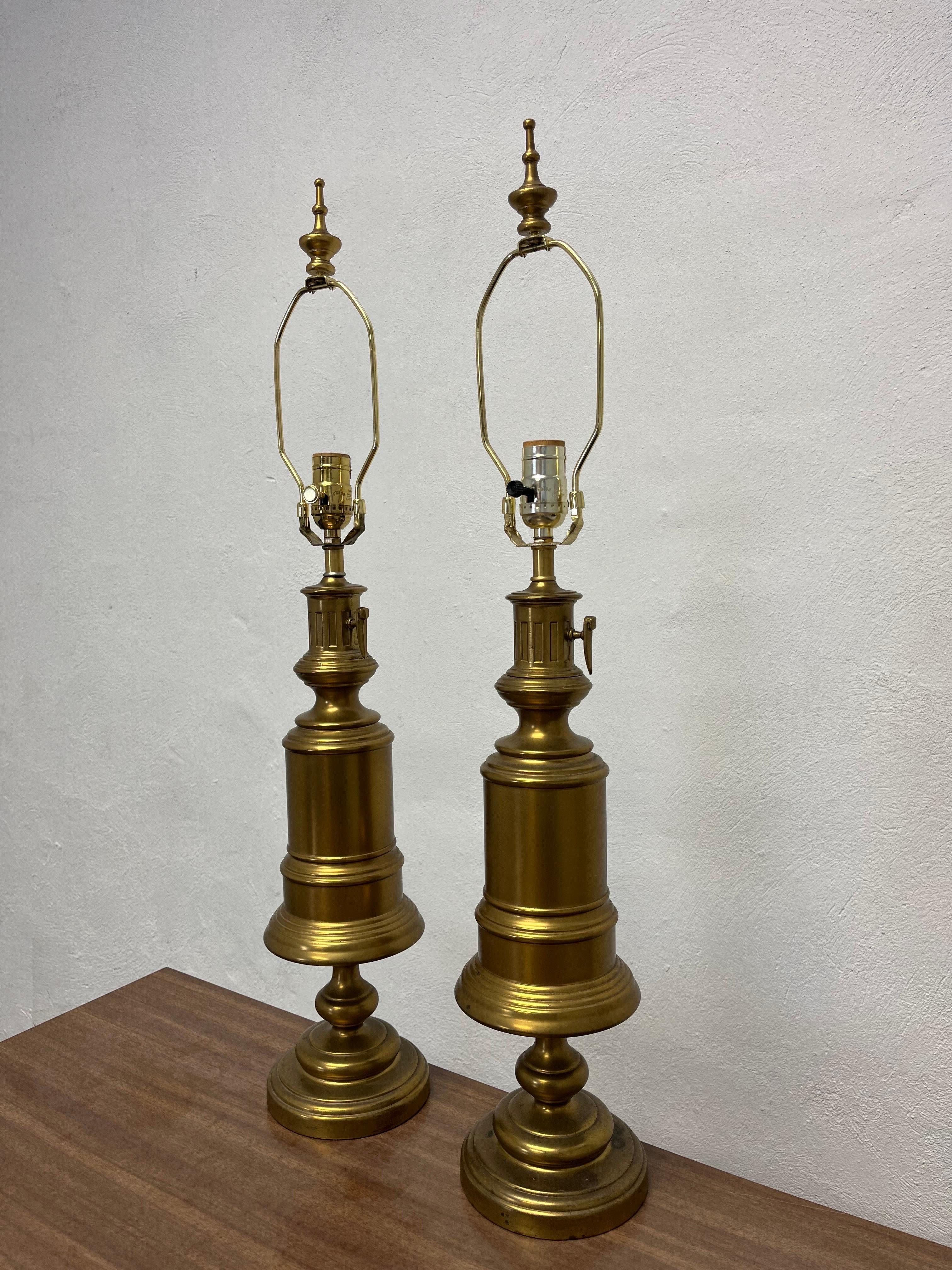 Mid-Century Modern Vintage Brass Gaslight Lamps For Sale