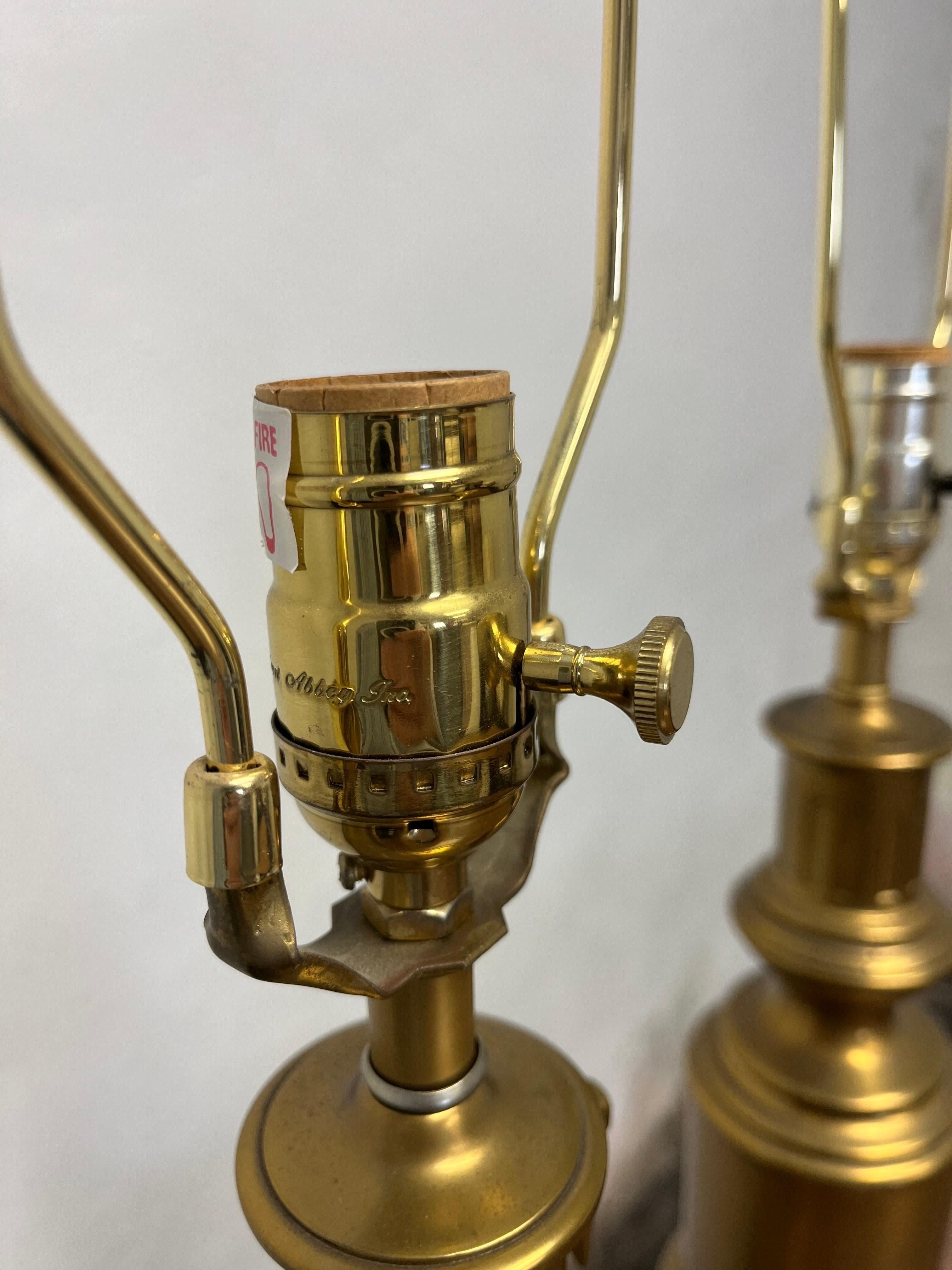Vintage Brass Gaslight Lamps In Good Condition For Sale In W Allenhurst, NJ