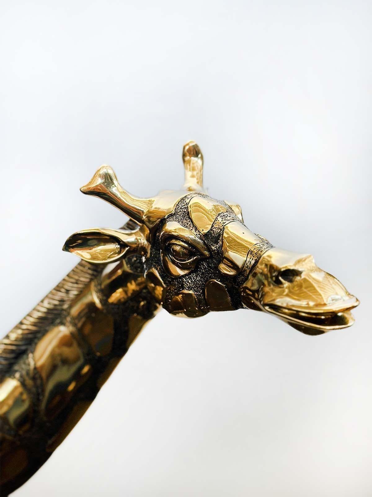 French Vintage Brass Giraffe Sculpture After J. Moigniez For Sale