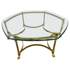 Vintage Brass 
Glass Coffee Table