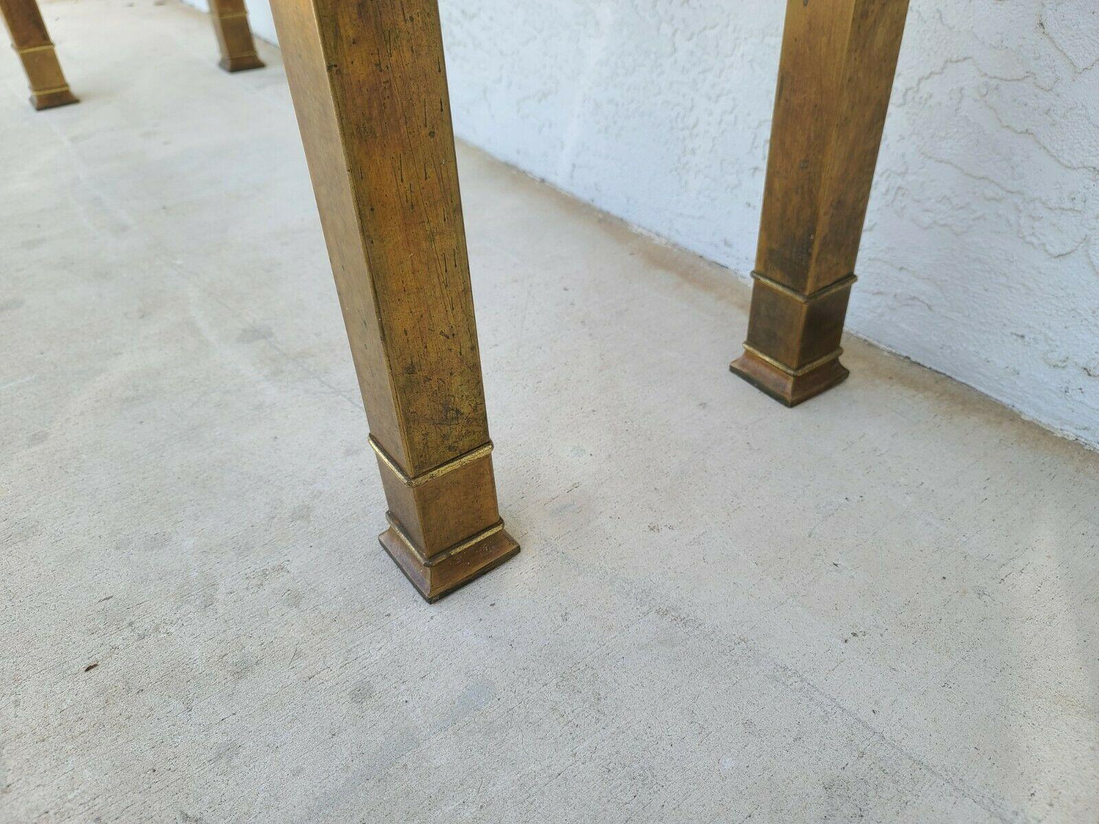 MASTERCRAFT Brass Glass Console Table For Sale 6
