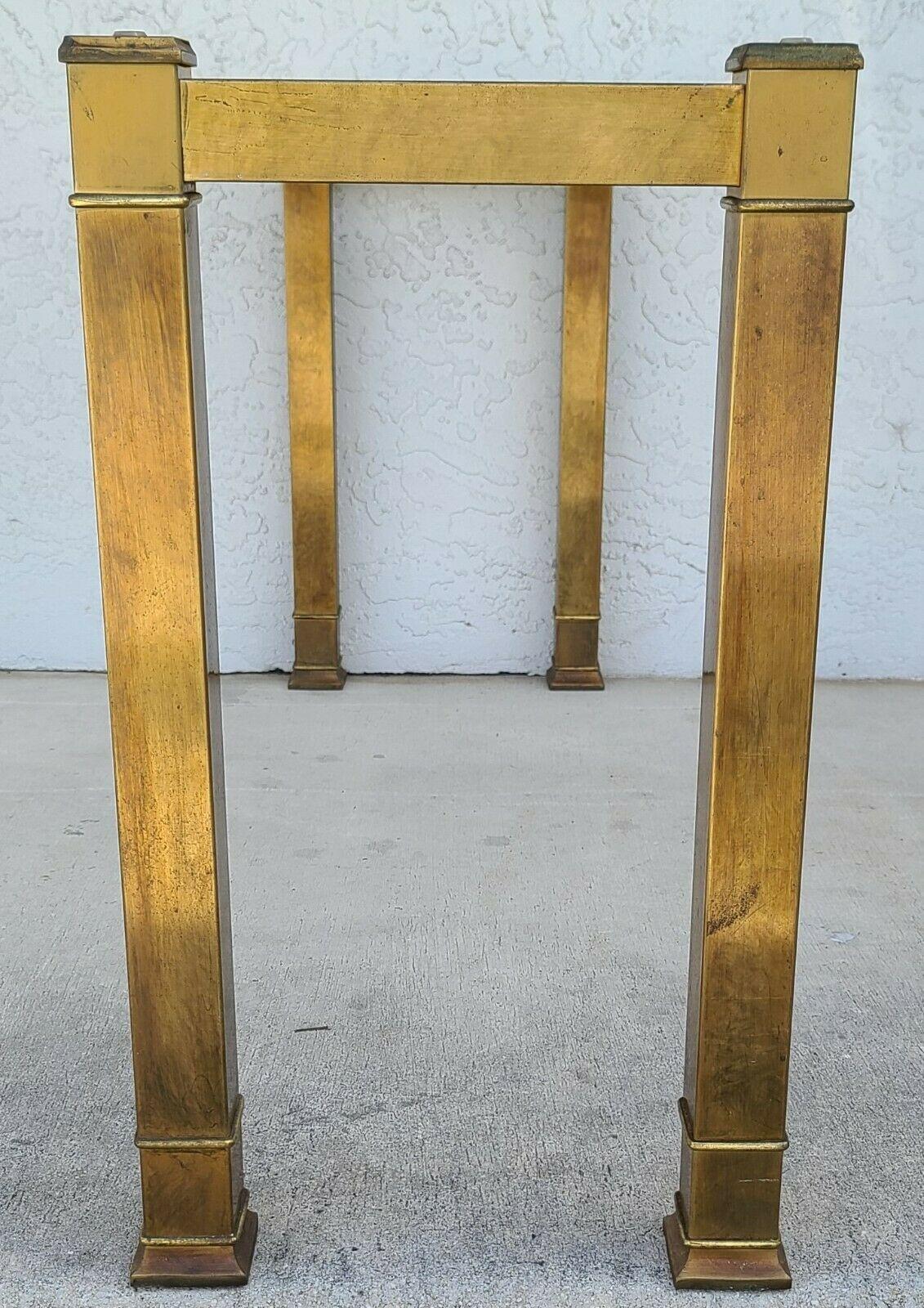 MASTERCRAFT Brass Glass Console Table For Sale 3