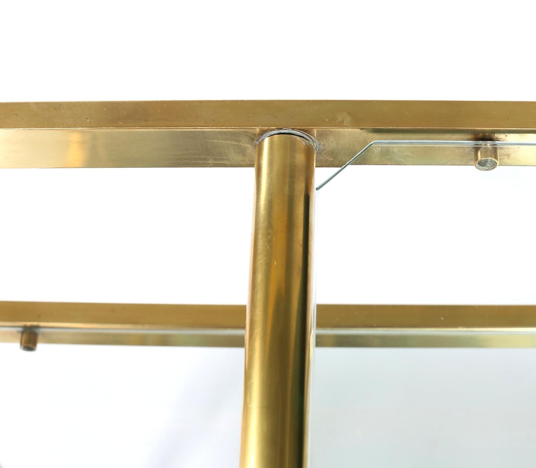 Vintage Brass / Glass Three Tiered Bar Cart 2