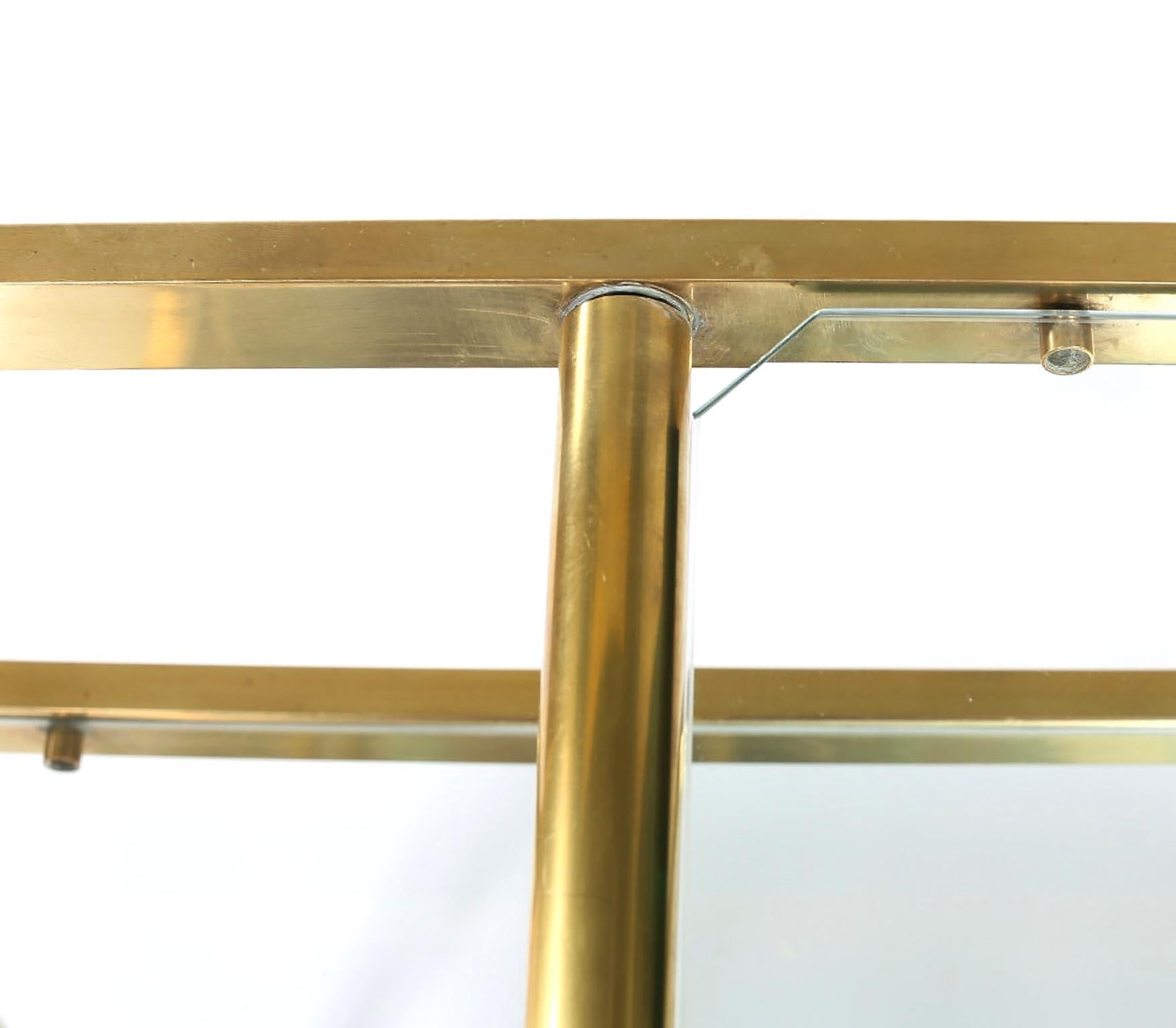 Vintage Brass / Glass Three Tiered Bar Cart  2