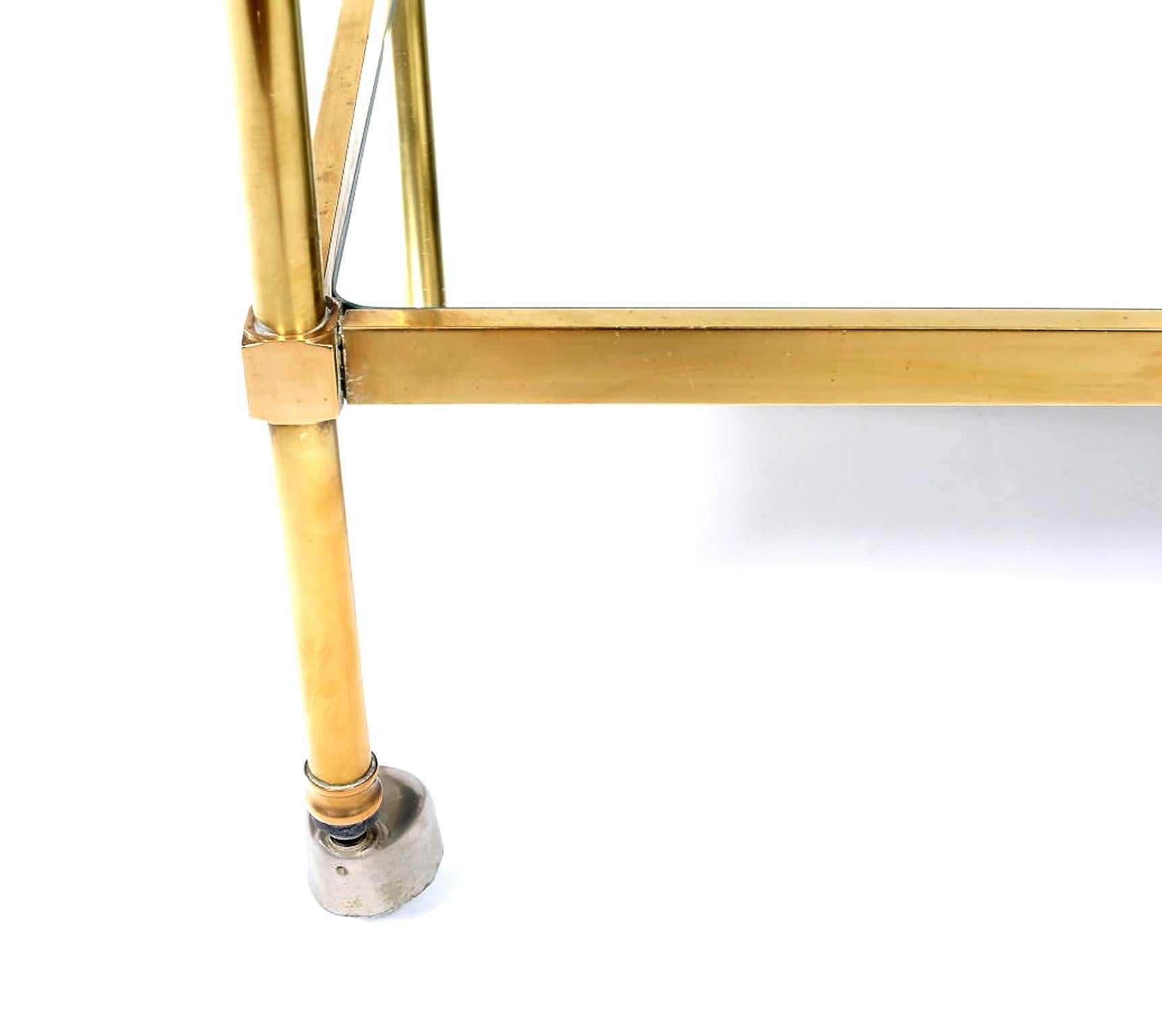 brass glass bar cart