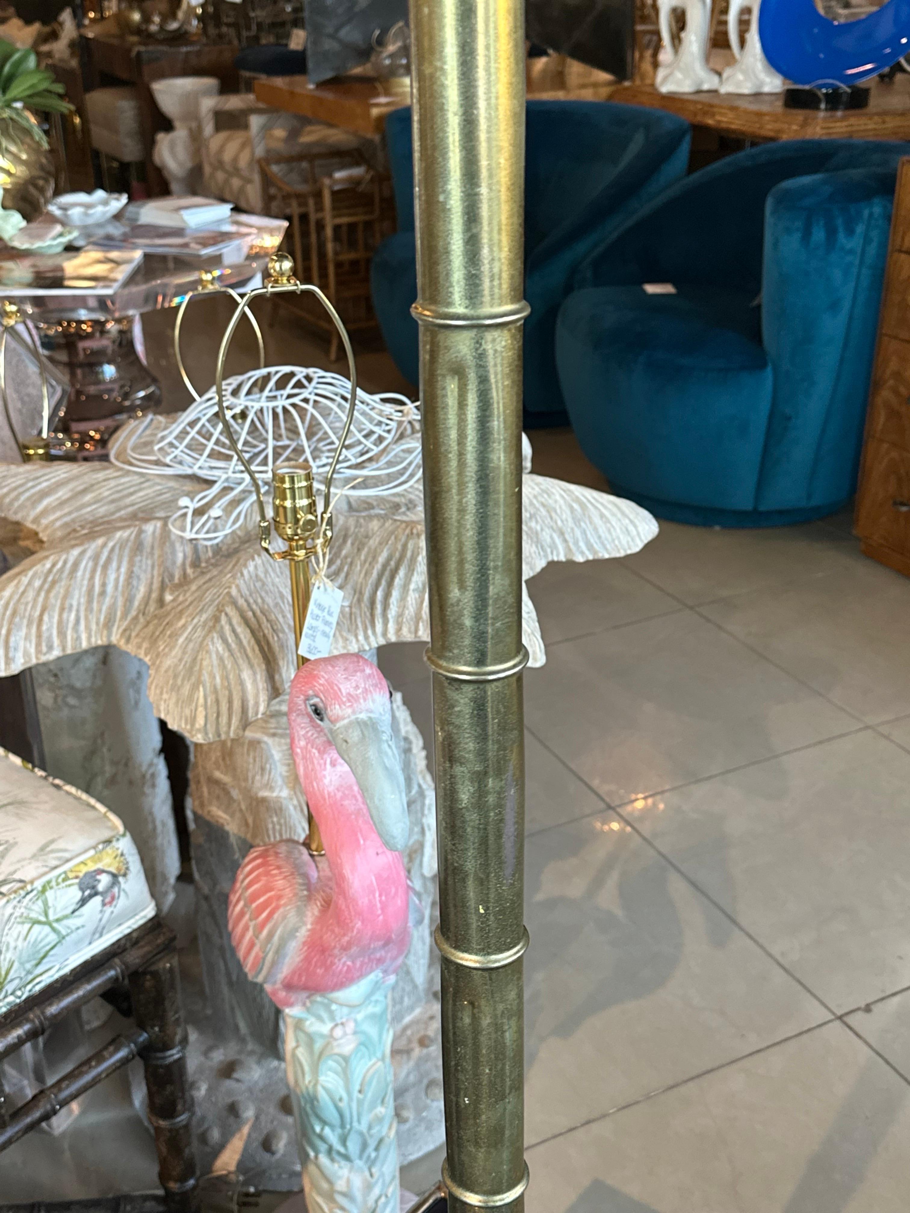 Milieu du XXe siècle Statue de palmier italienne vintage en métal doré et laiton imitation bambou  en vente