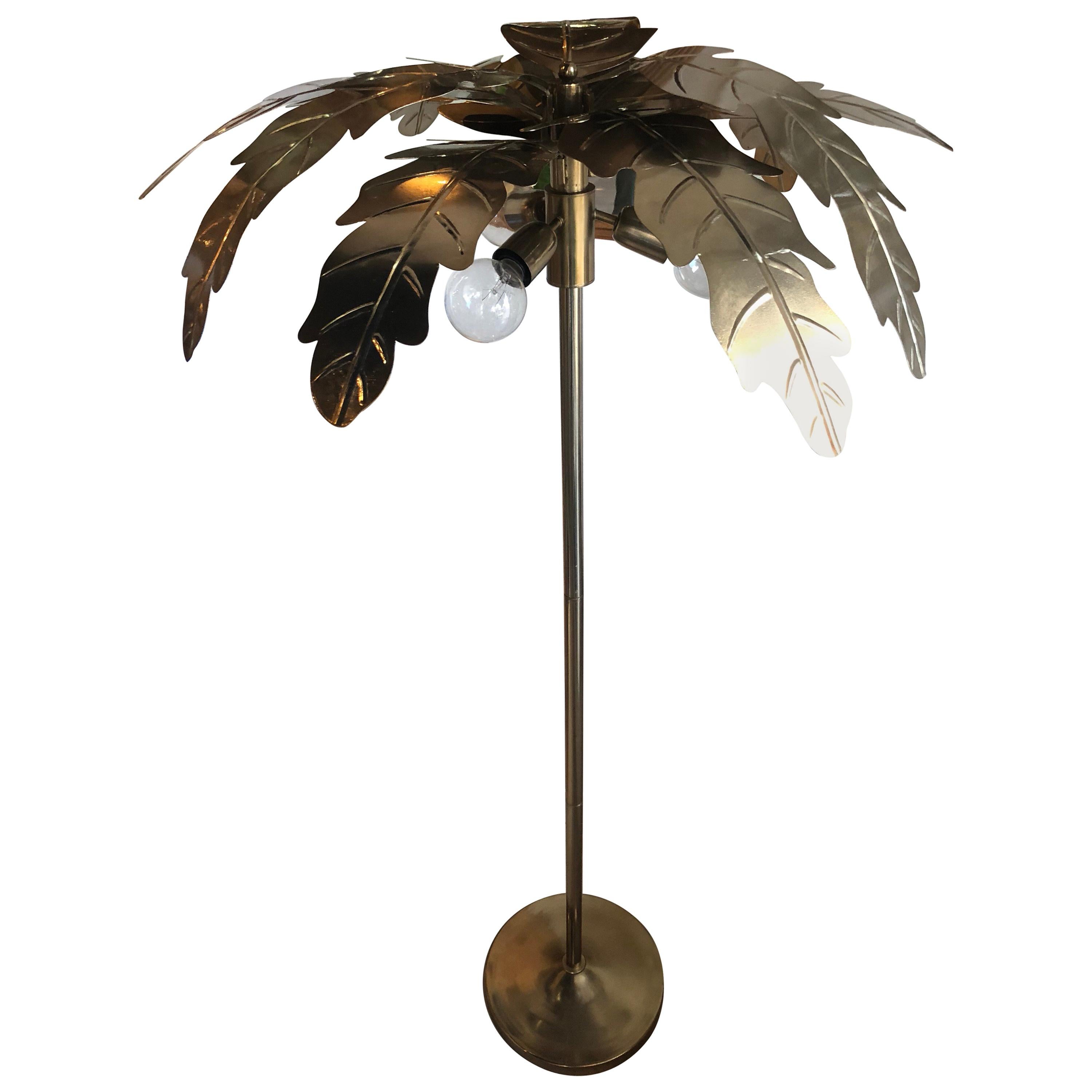 Vintage Brass Gold Metal Palm Tree Leaf Leaves Frond Floor Lamp at 1stDibs  | palm tree floor lamp, brass palm tree lamp, metal palm tree floor lamp