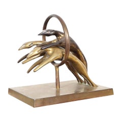 Vintage Brass Greyhound Paperweight or Bookend