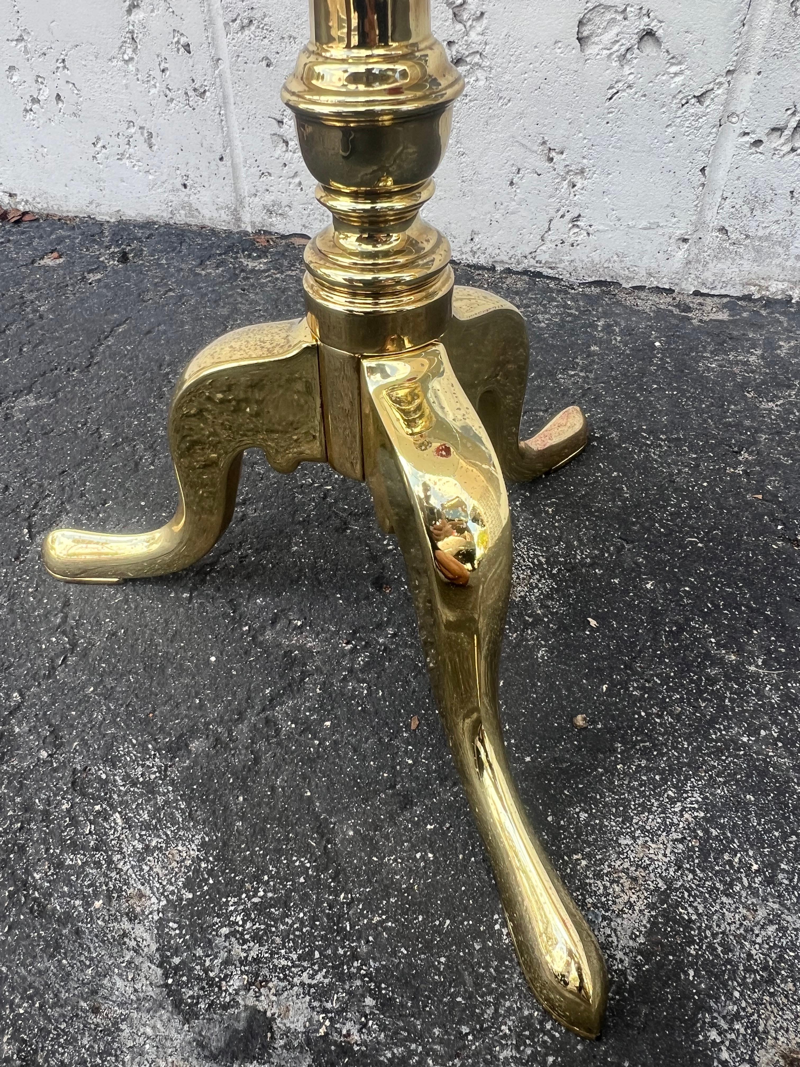 Mid-20th Century Vintage Brass Gueridon With Glass Top Ca' 1950's For Sale