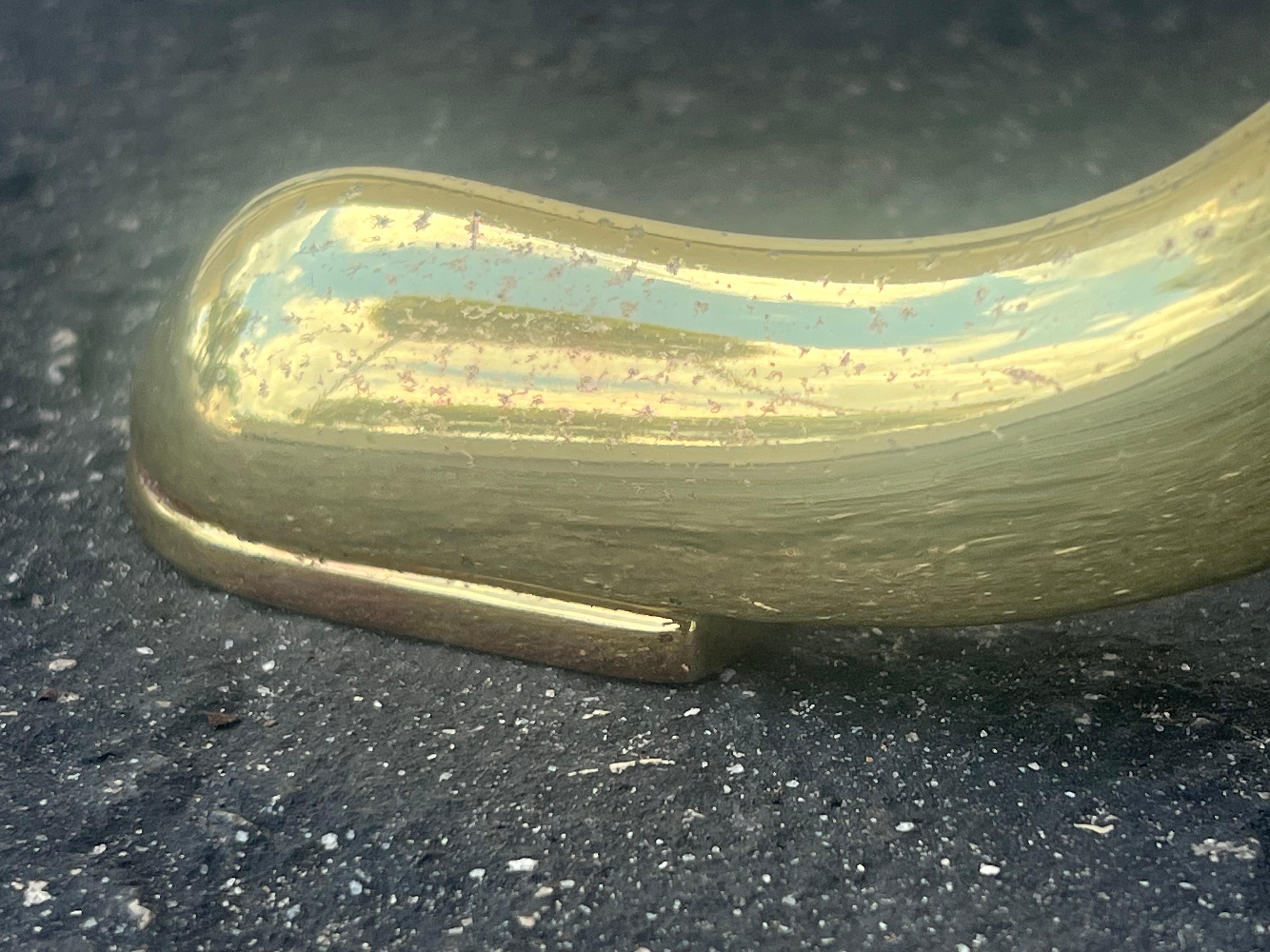 Vintage Brass Gueridon With Glass Top Ca' 1950's For Sale 1