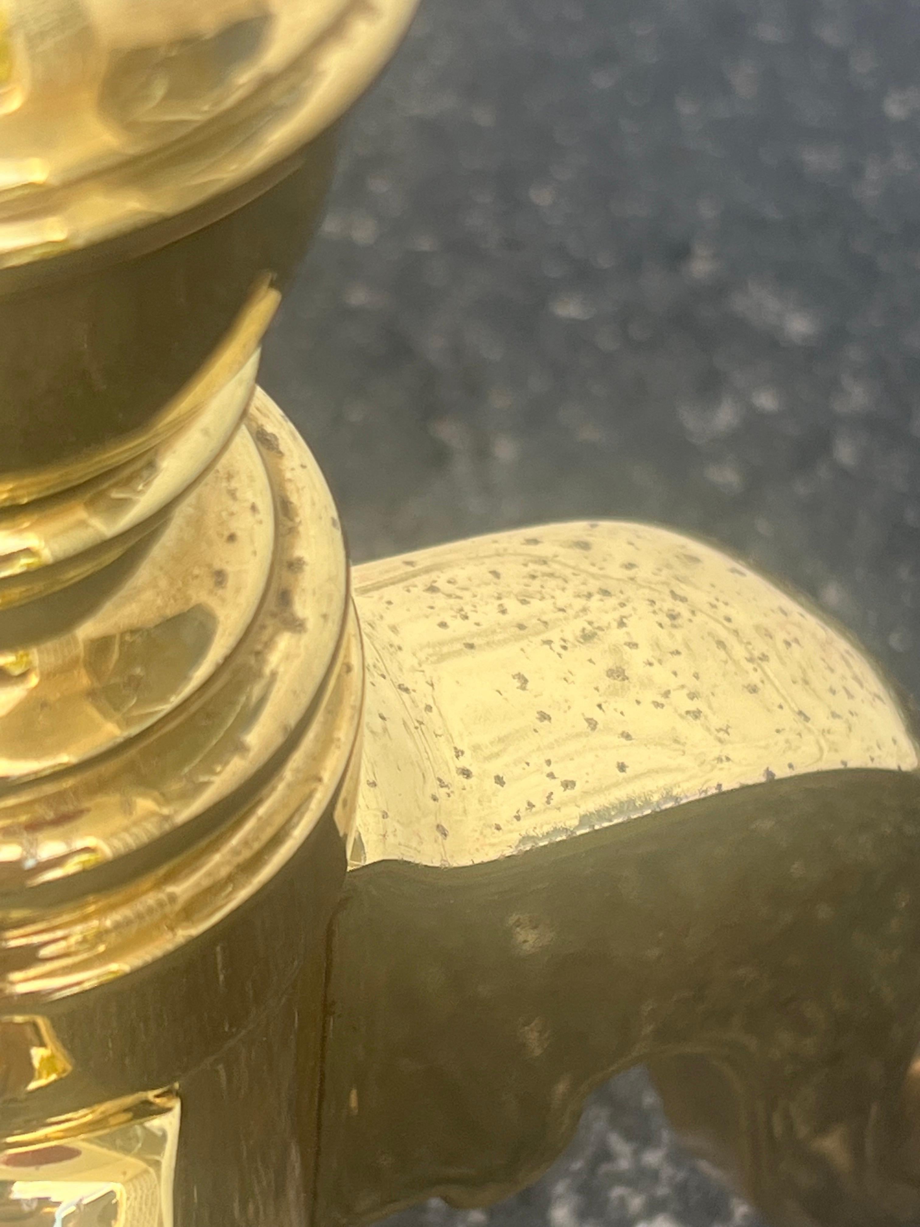 Vintage Brass Gueridon With Glass Top Ca' 1950's For Sale 2