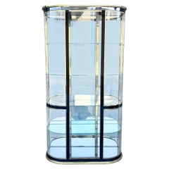 Vintage Brass & Gunmetal Display Cabinet Styled After MasterCraft