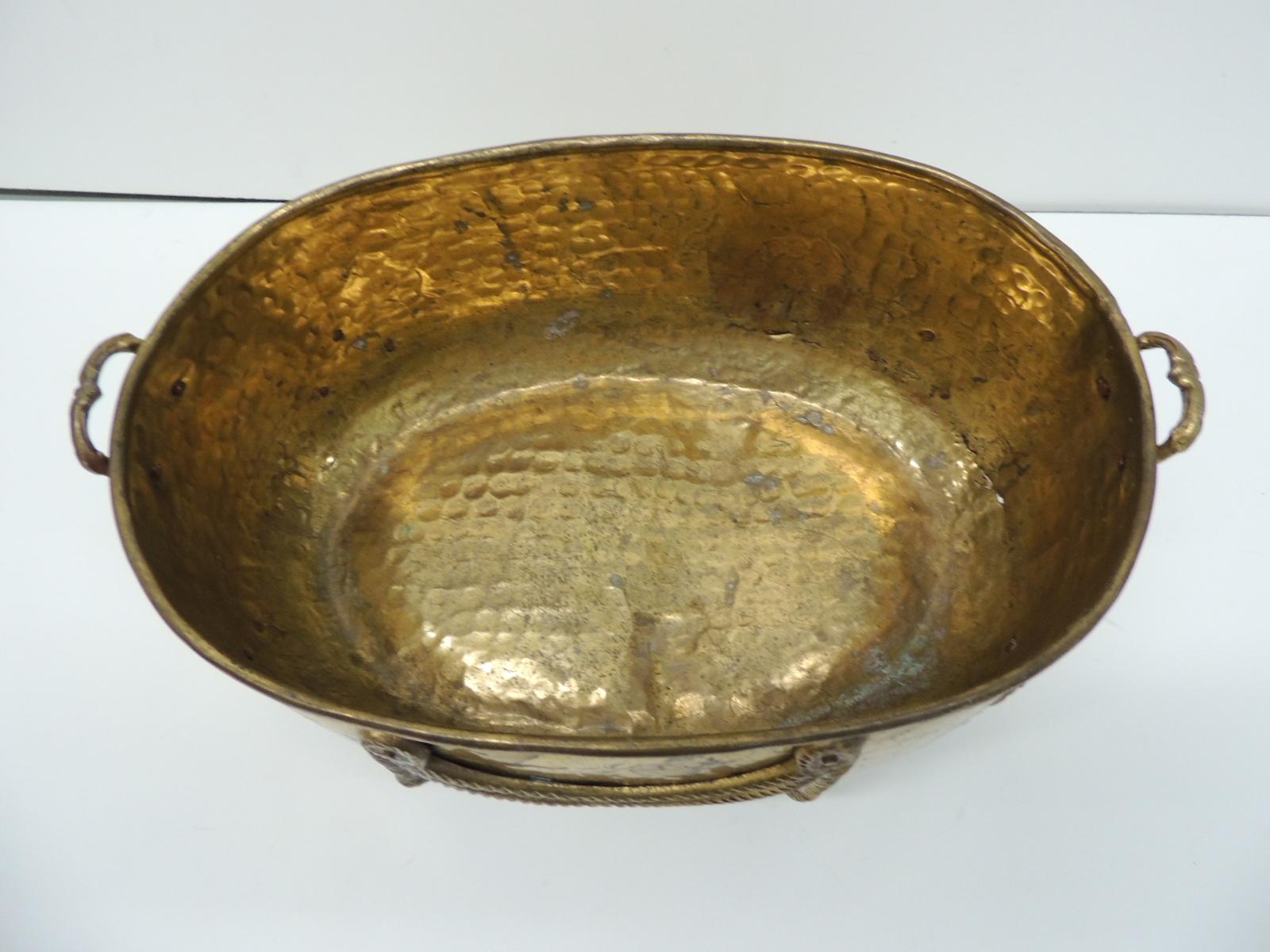 antique brass planter