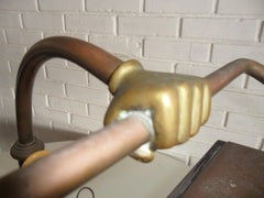 Vintage Brass Hand Library Desk Lamp by Chapman