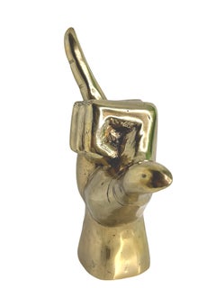 Vintage Brass "Hang Loose" Hand Sign, Hawaiian Style Sculpture, Vintage, Italy