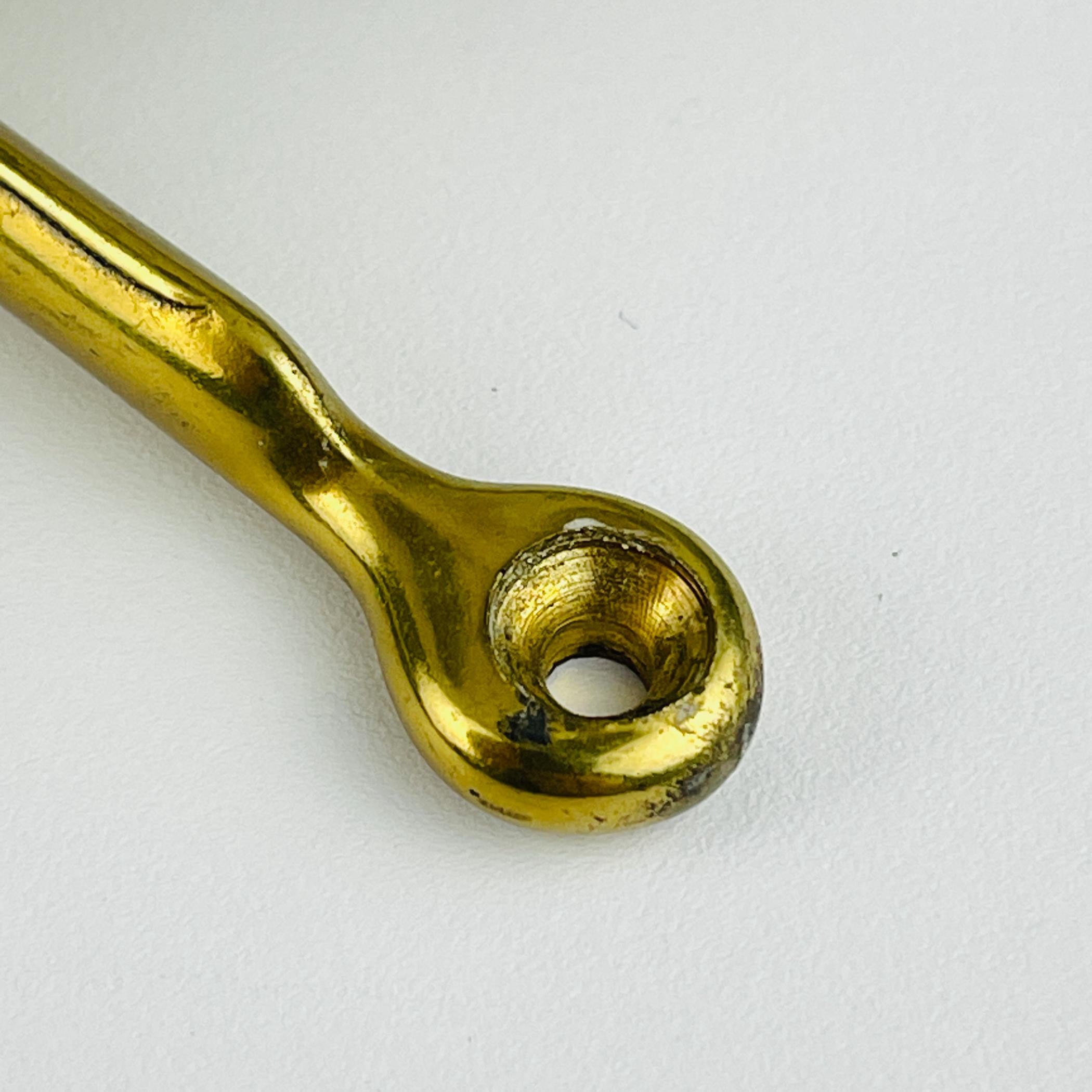Mid-Century Modern Vintage brass hangers with photo, Italy, 1950s, Set of 2 For Sale