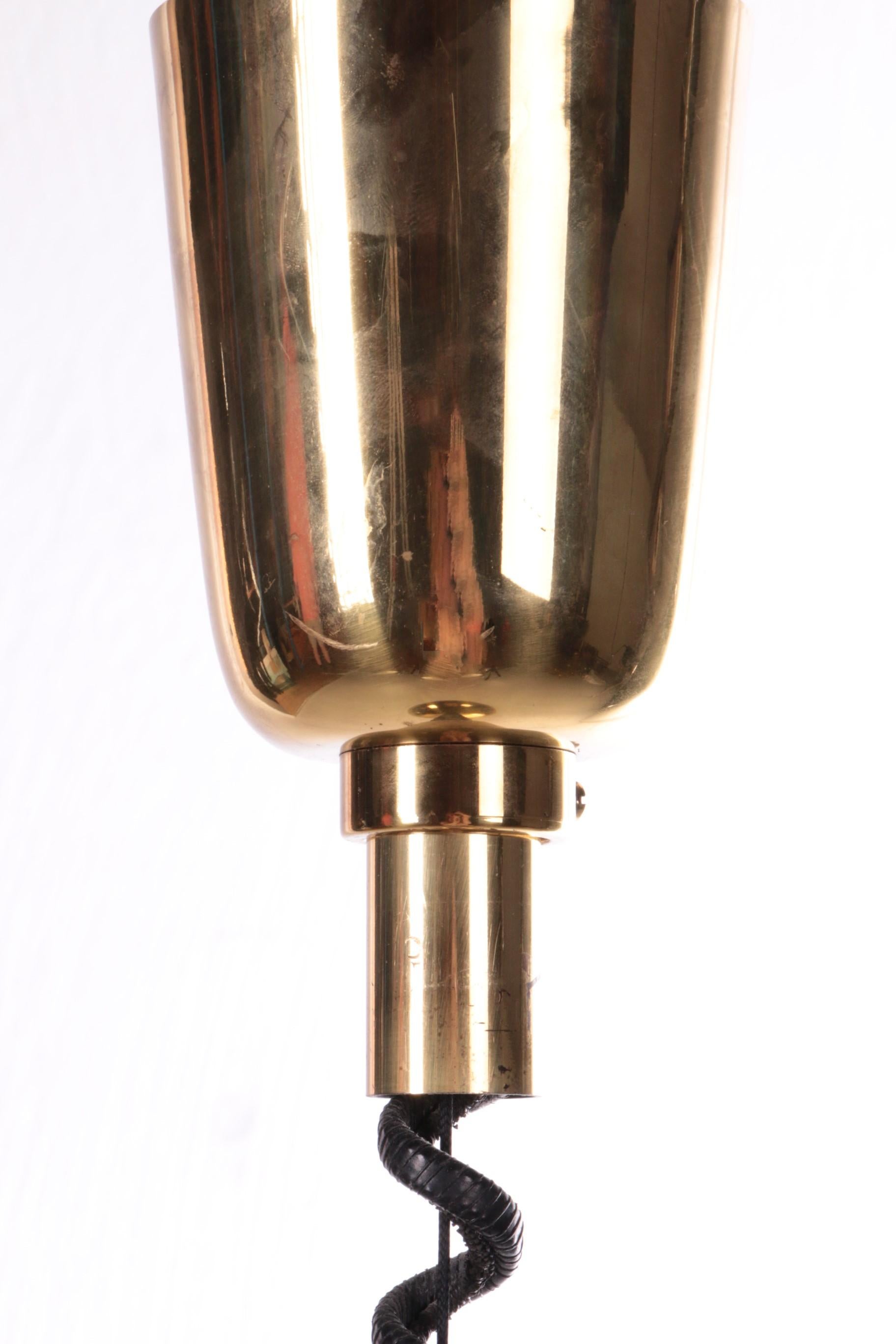 Vintage Brass Hanging Lamp by Vereinigte Werkstatten Collection, 1960 For Sale 5