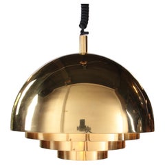 Vintage Brass Hanging Lamp by Vereinigte Werkstatten Collection, 1960
