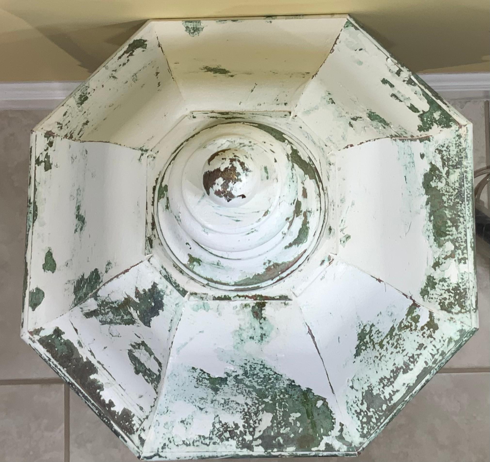 Lanterne suspendue en laiton vintage 5