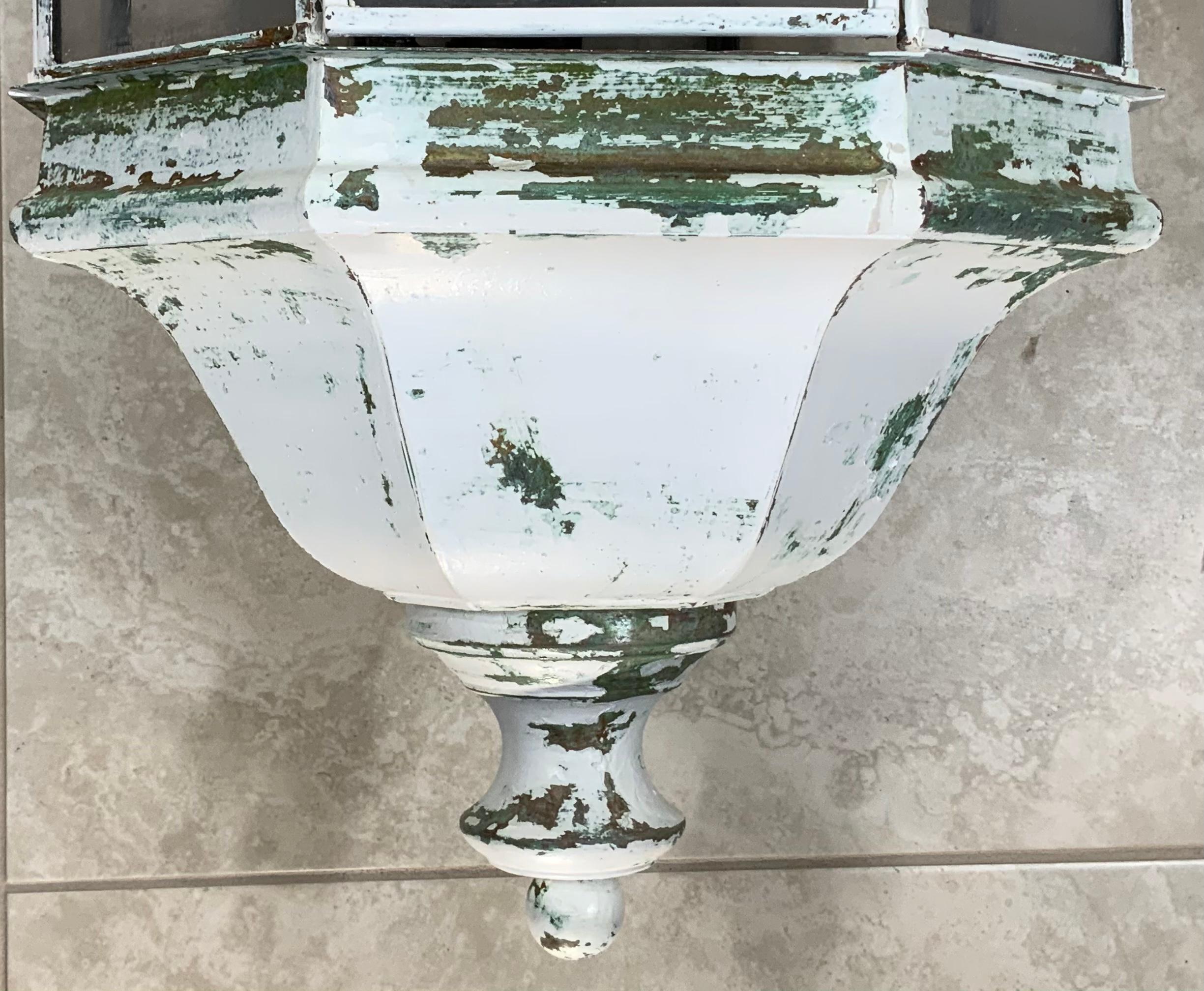 Lanterne suspendue en laiton vintage 6