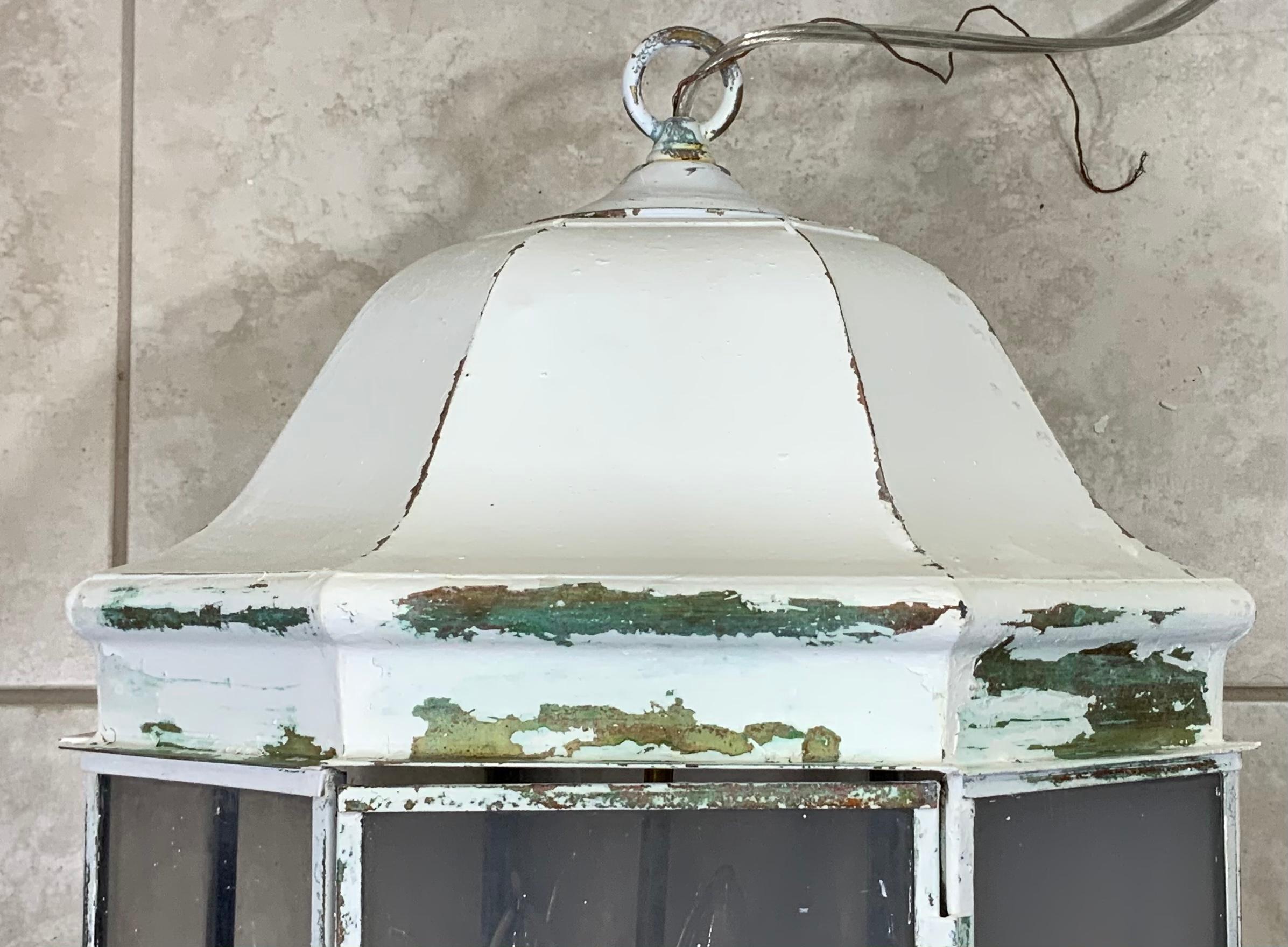 Lanterne suspendue en laiton vintage 7