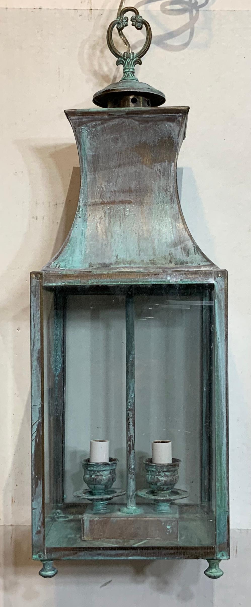 20th Century Vintage Brass Hanging Lantern