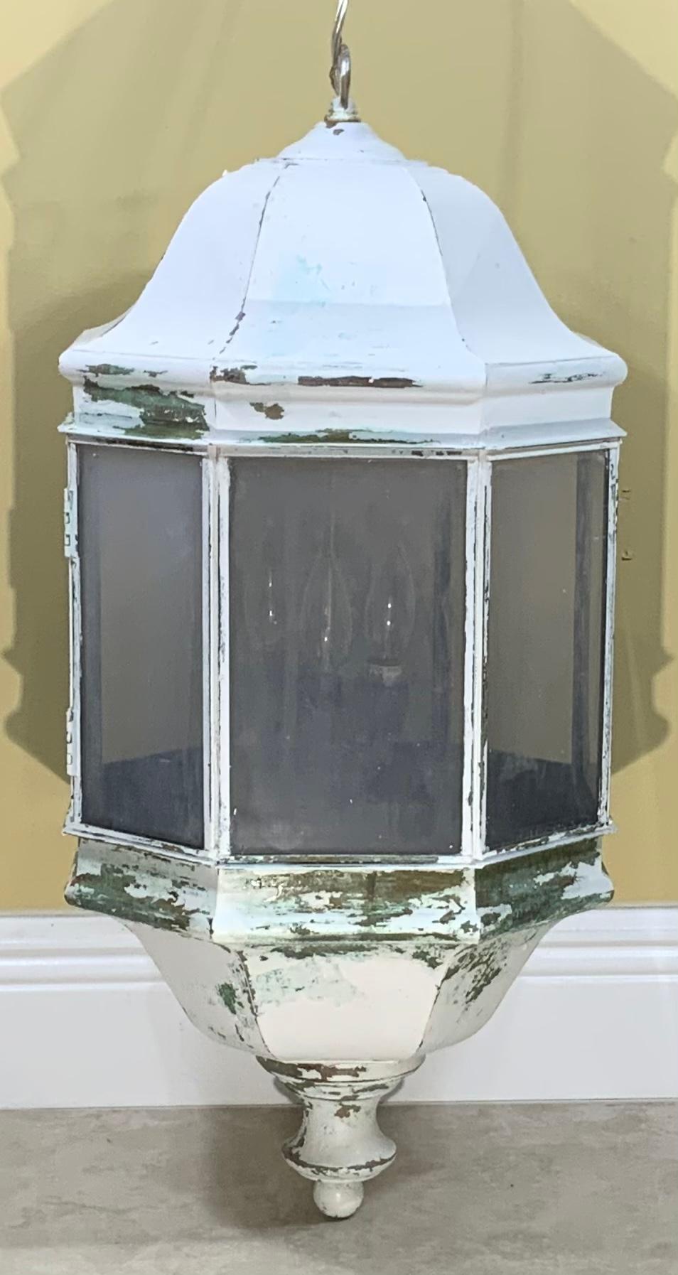 Lanterne suspendue en laiton vintage 2