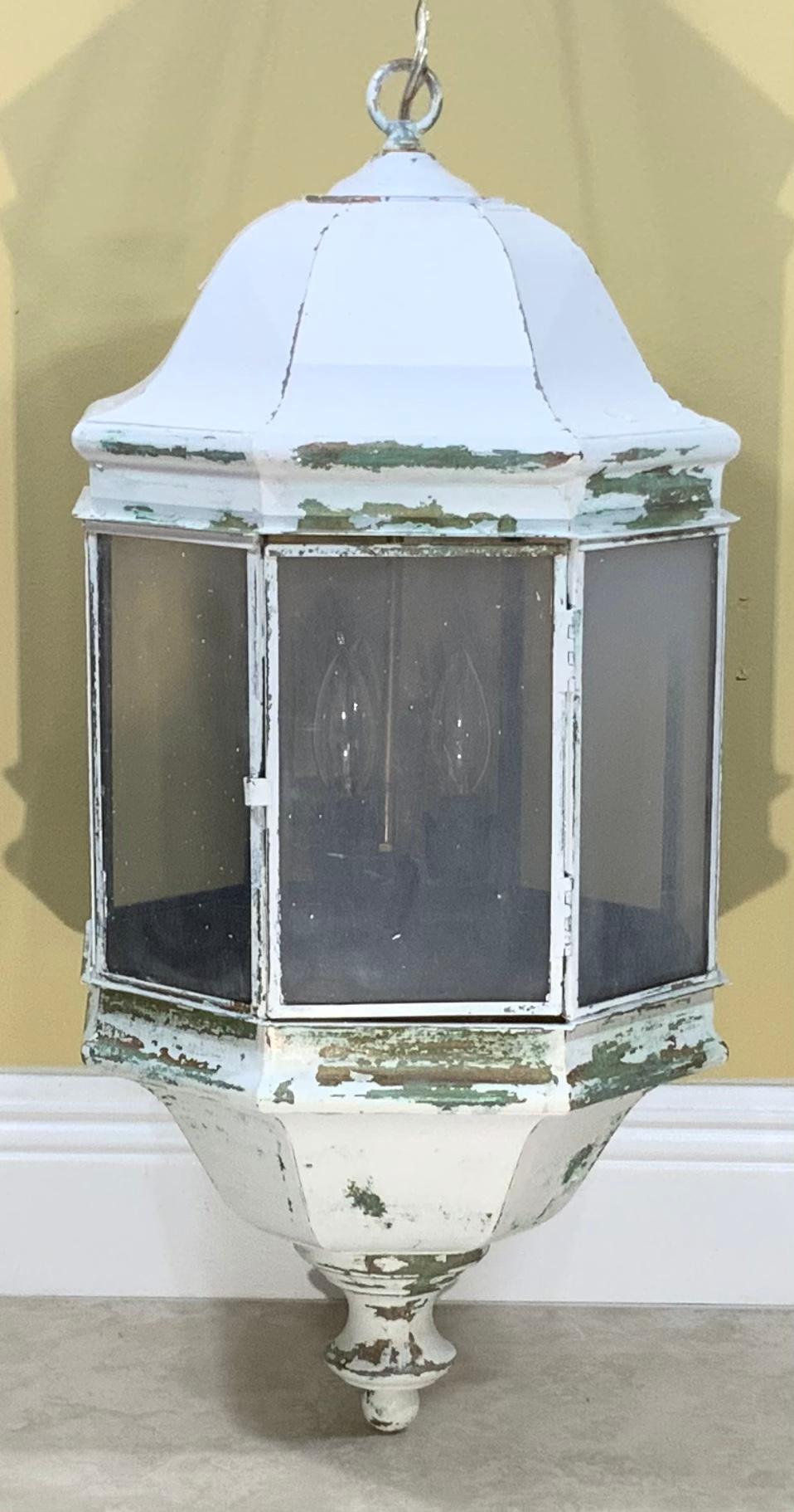 Lanterne suspendue en laiton vintage 3