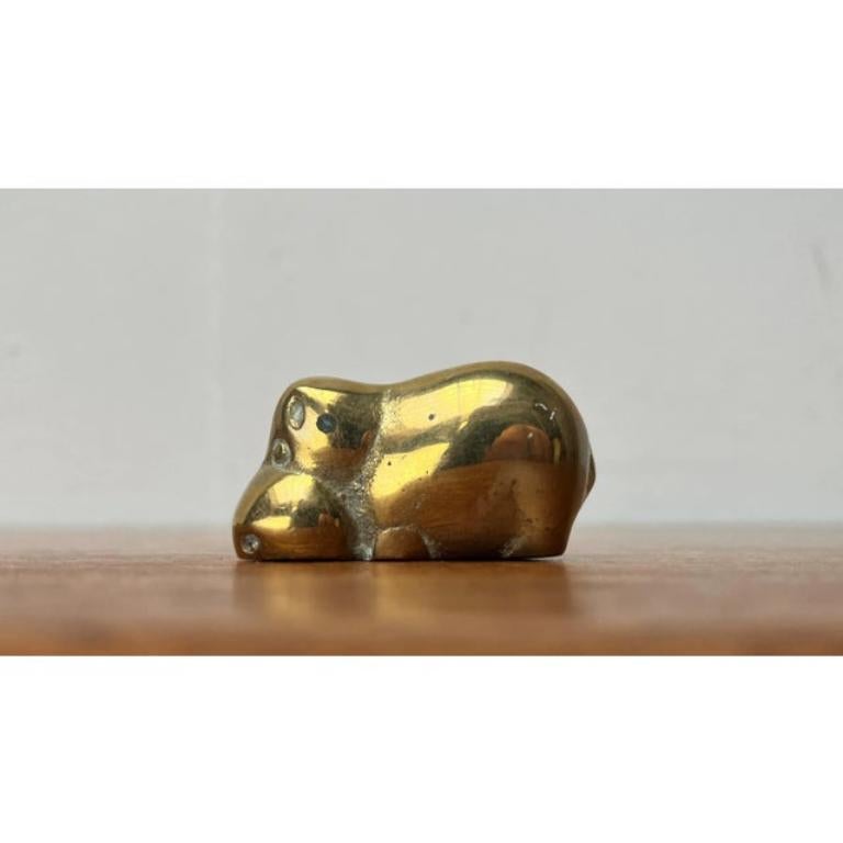 Hippo-Figur aus Messing, 1970er-Jahre im Angebot 6
