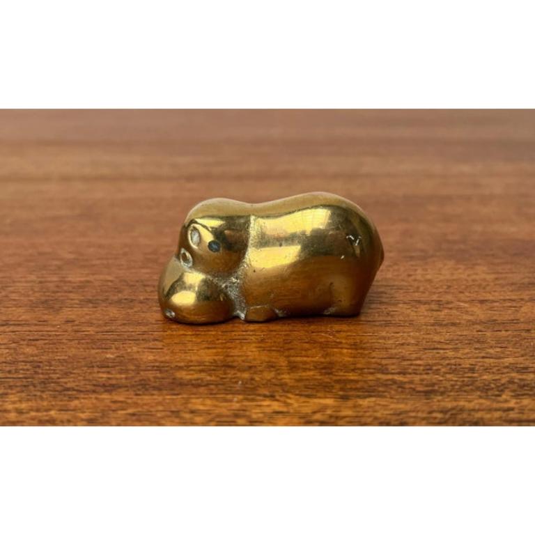 Hippo-Figur aus Messing, 1970er-Jahre im Angebot 7