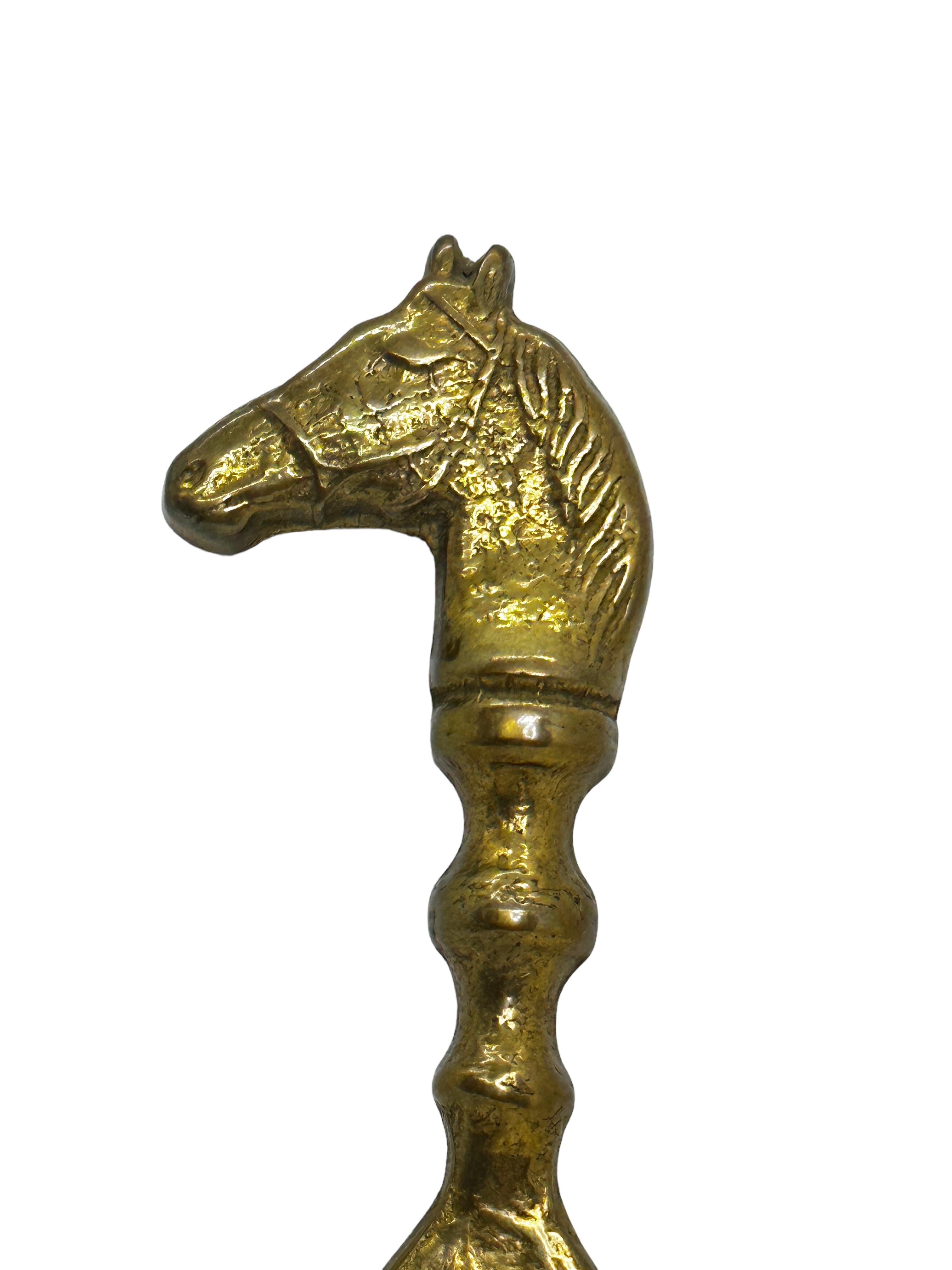 Vintage Brass Horse Bottle Opener Mid-Century Modern Metal Breweriana Barware In Good Condition In Nuernberg, DE