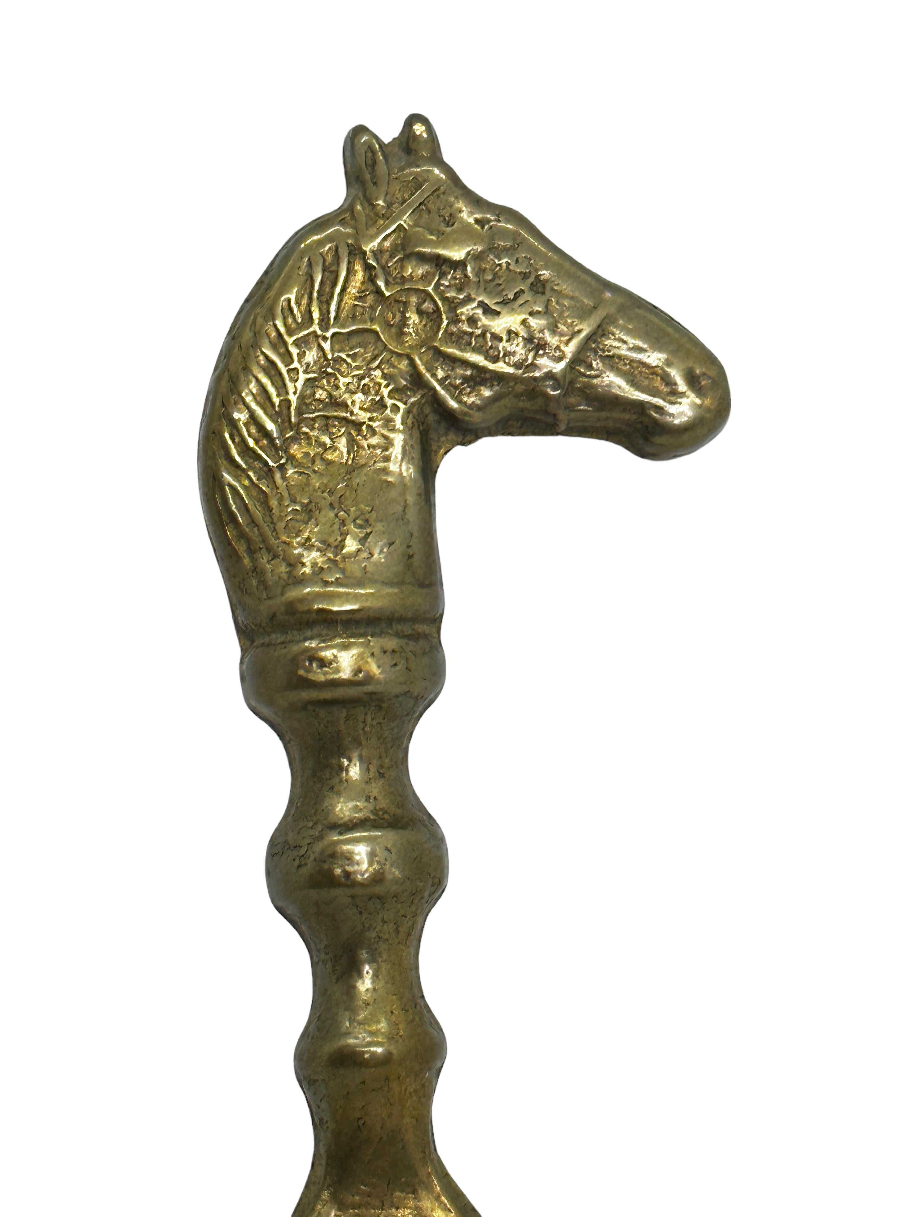 Late 20th Century Vintage Brass Horse Bottle Opener Mid-Century Modern Metal Breweriana Barware