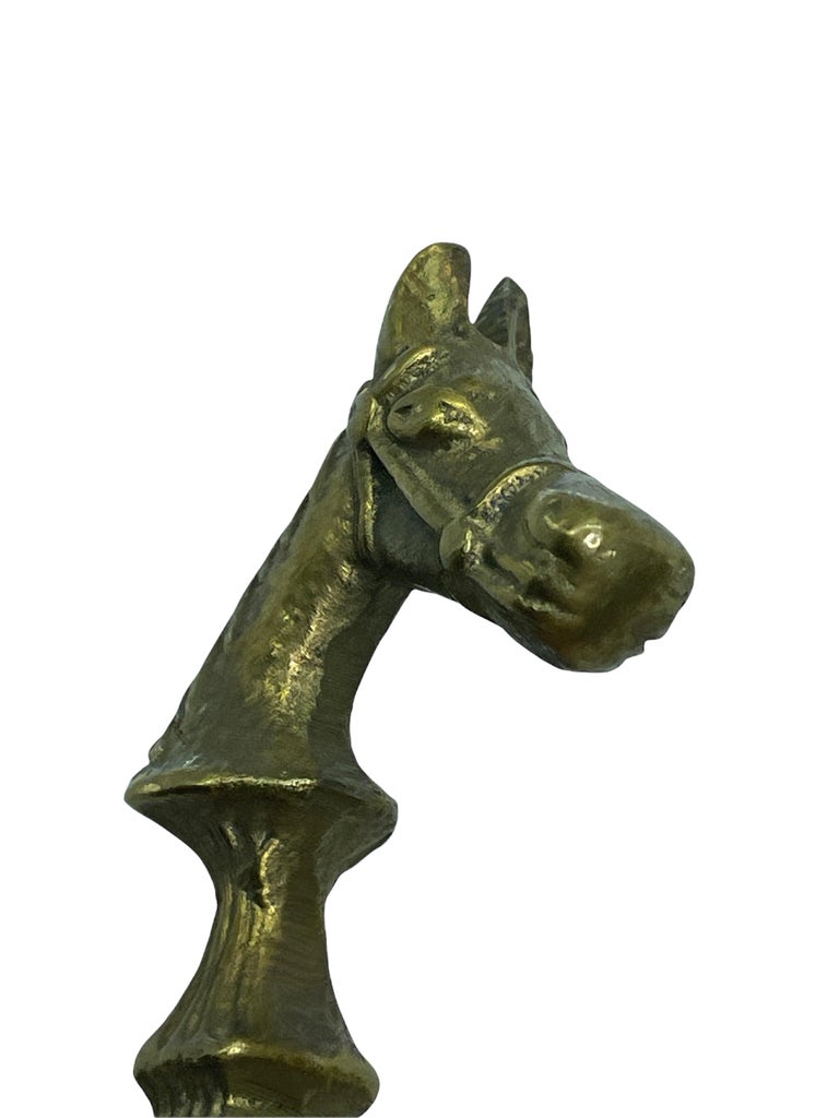 Vintage Brass Horse Bottle Opener Mid-Century Modern Metal Breweriana Barware For Sale 4