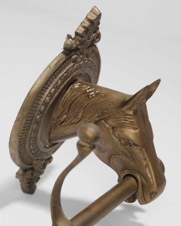 Vintage Brass Horse Head Coat Rack with Hooks at 1stDibs