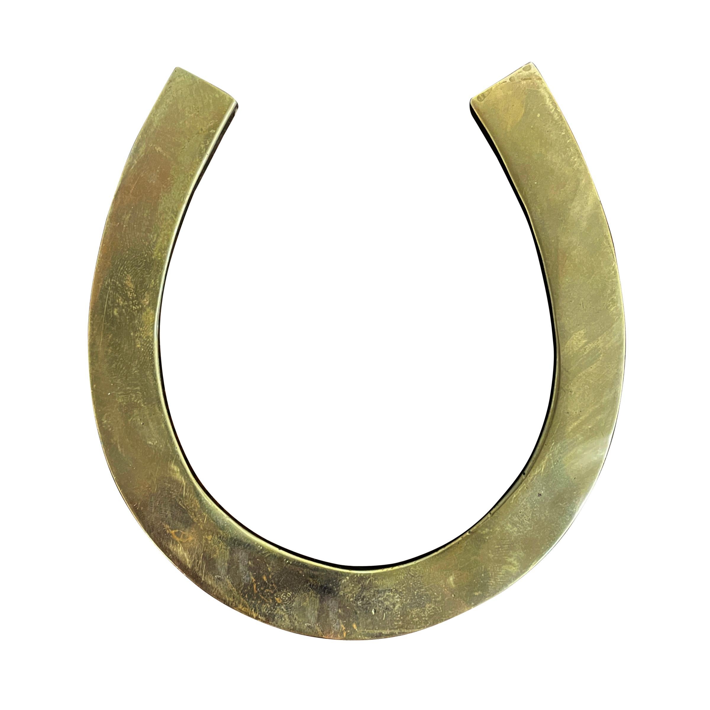 Vintage Brass Horseshoe Paperweight In Good Condition In Chicago, IL